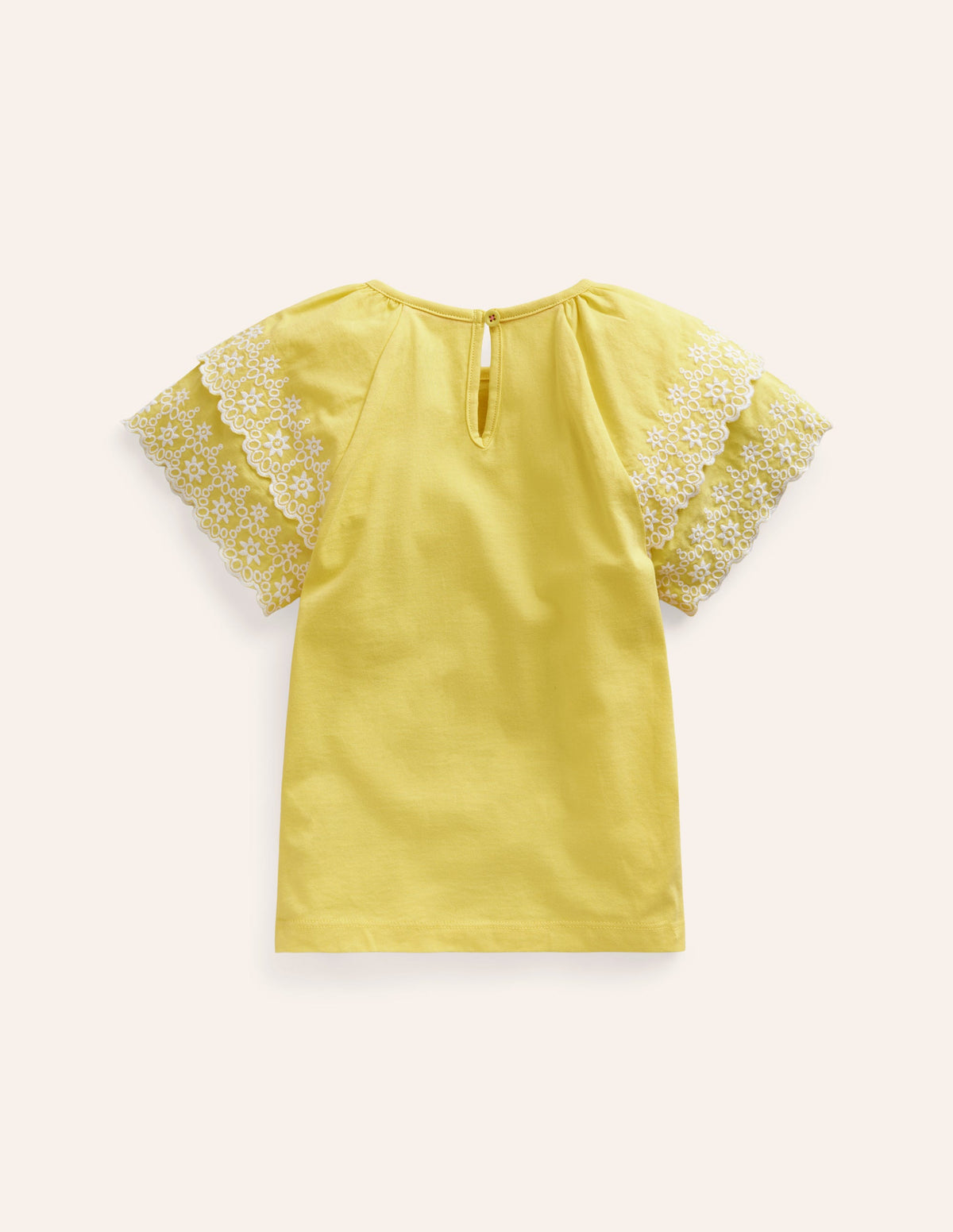 Broderie Mix T-shirt-Zest Yellow/White-2