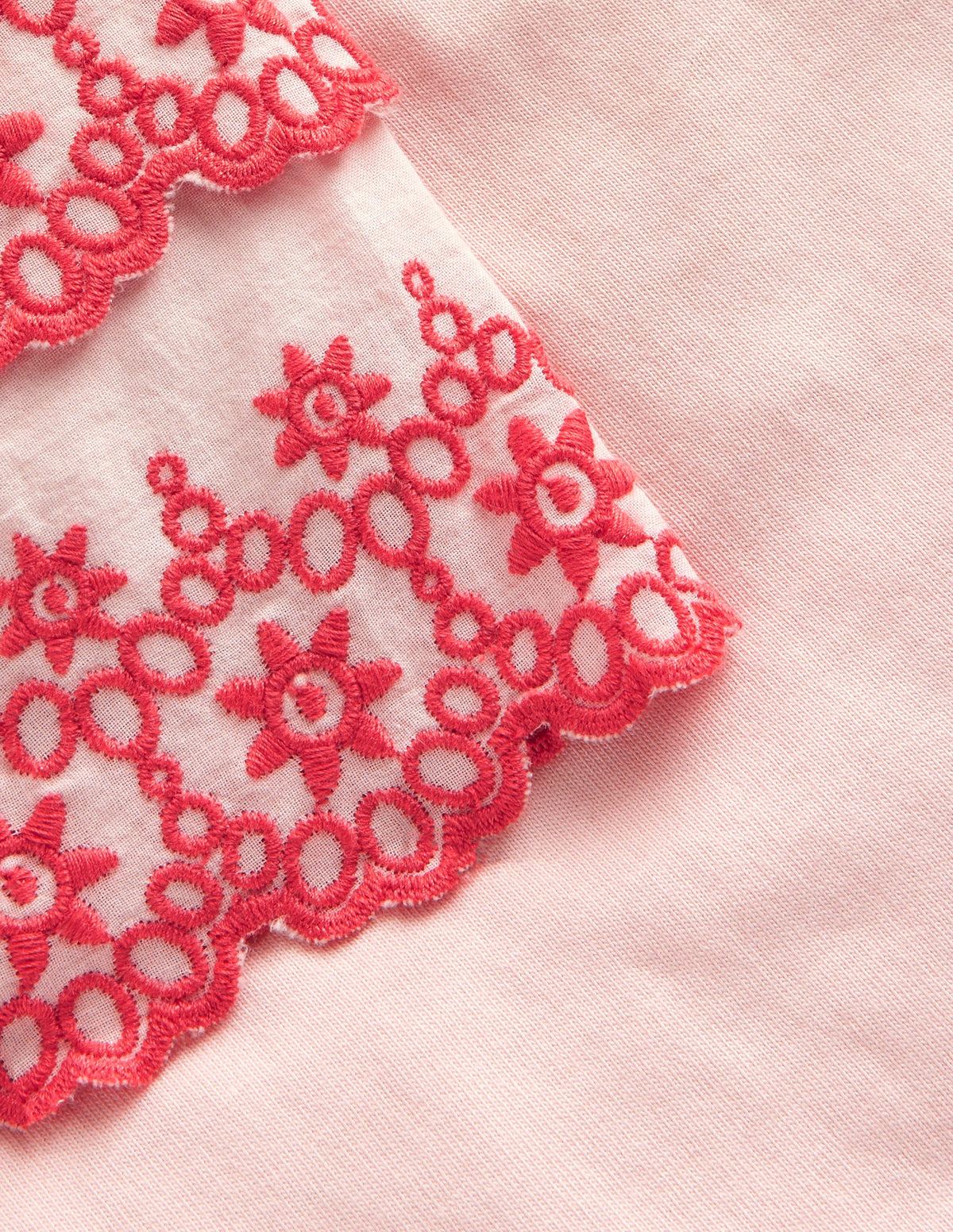 Broderie Mix T-shirt-Pink/Coral - Image 3
