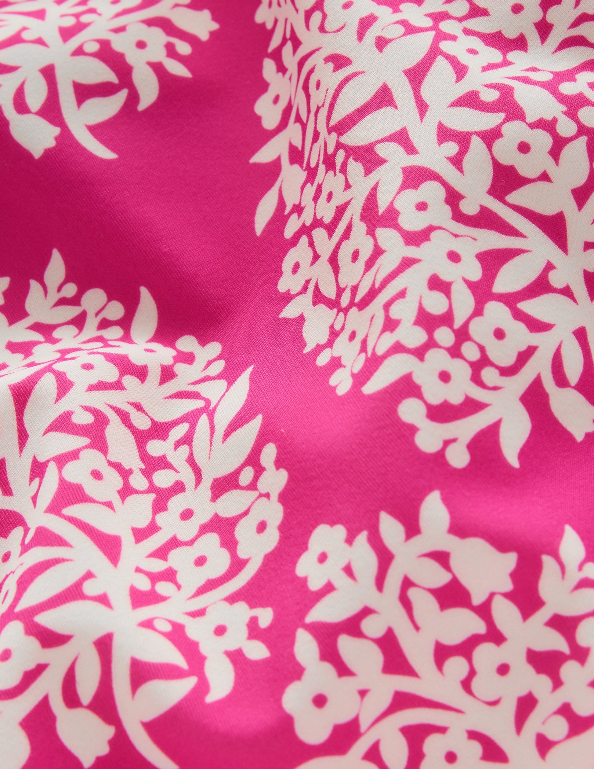 Printed Puff-sleeved Swimsuit-Pink Small Flower Stamp-5