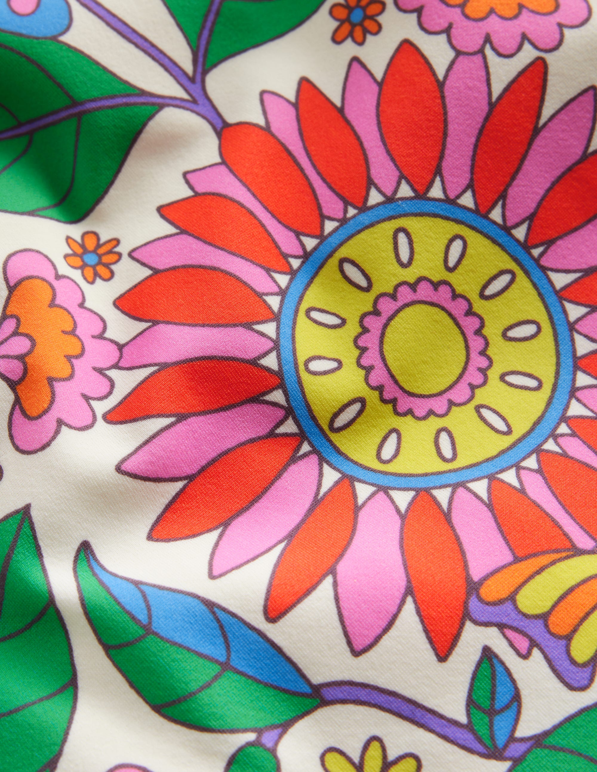 Cross Back Tankini Top-Multi Daisy Vine - Image 3