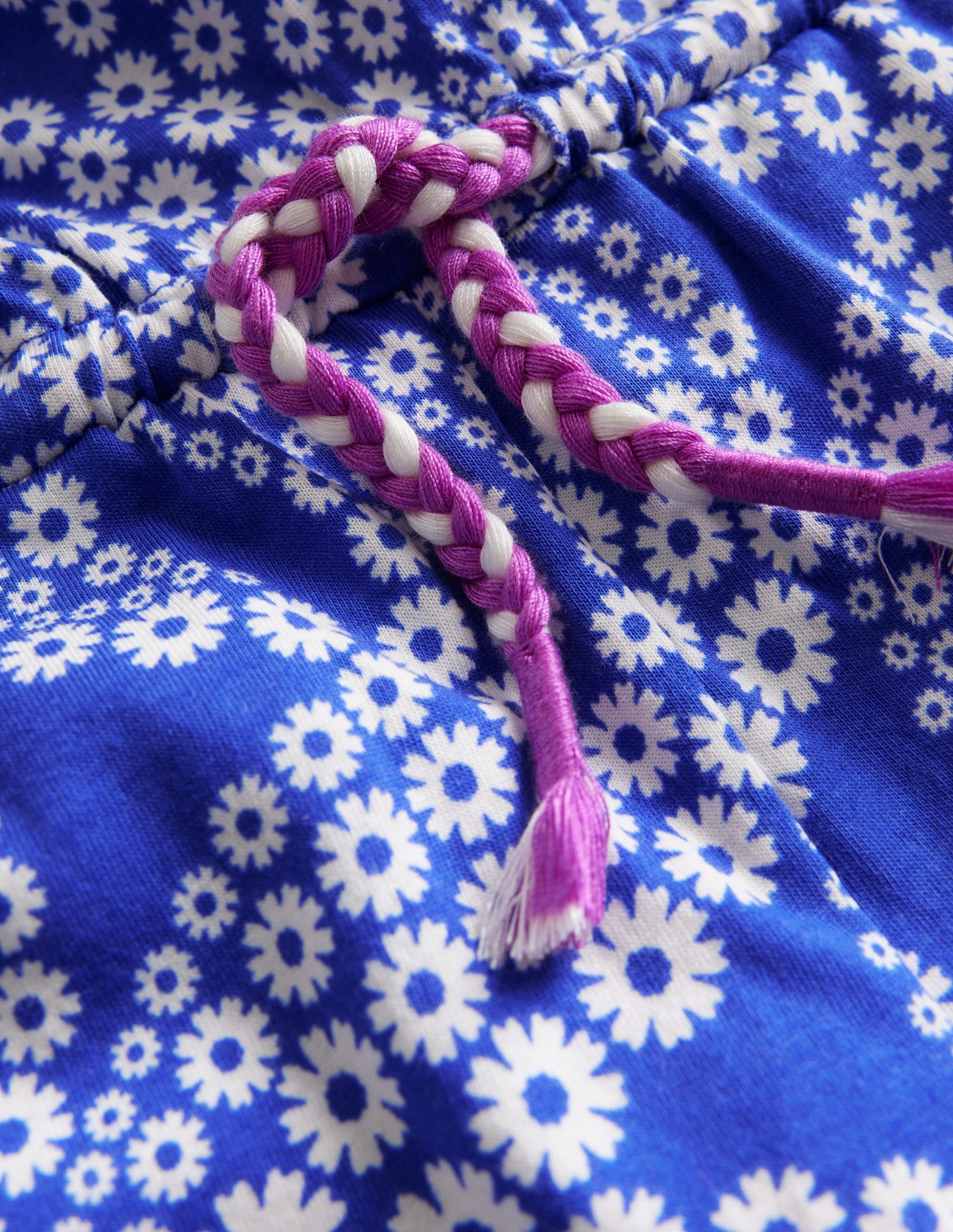 Printed Jersey Romper-Greek Blue Daisy Wave - Image 3