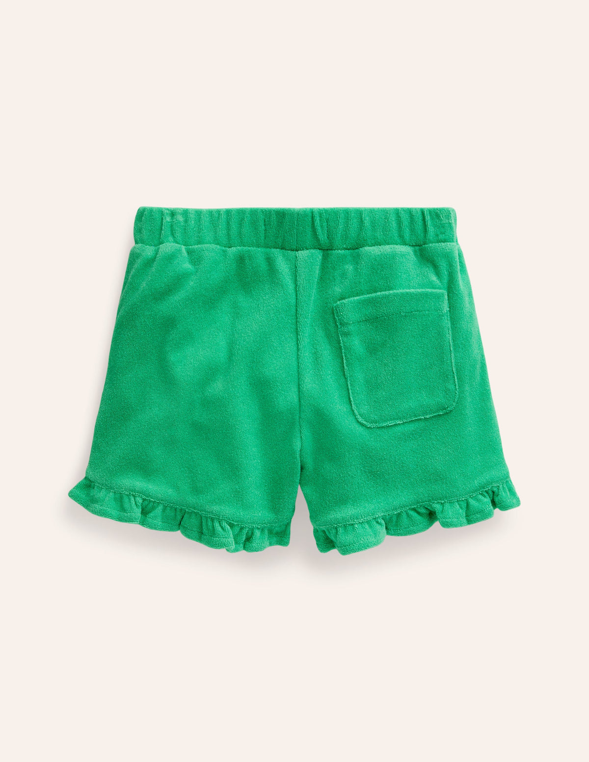 Frill Hem Towelling Short-Pea Green - Image 2