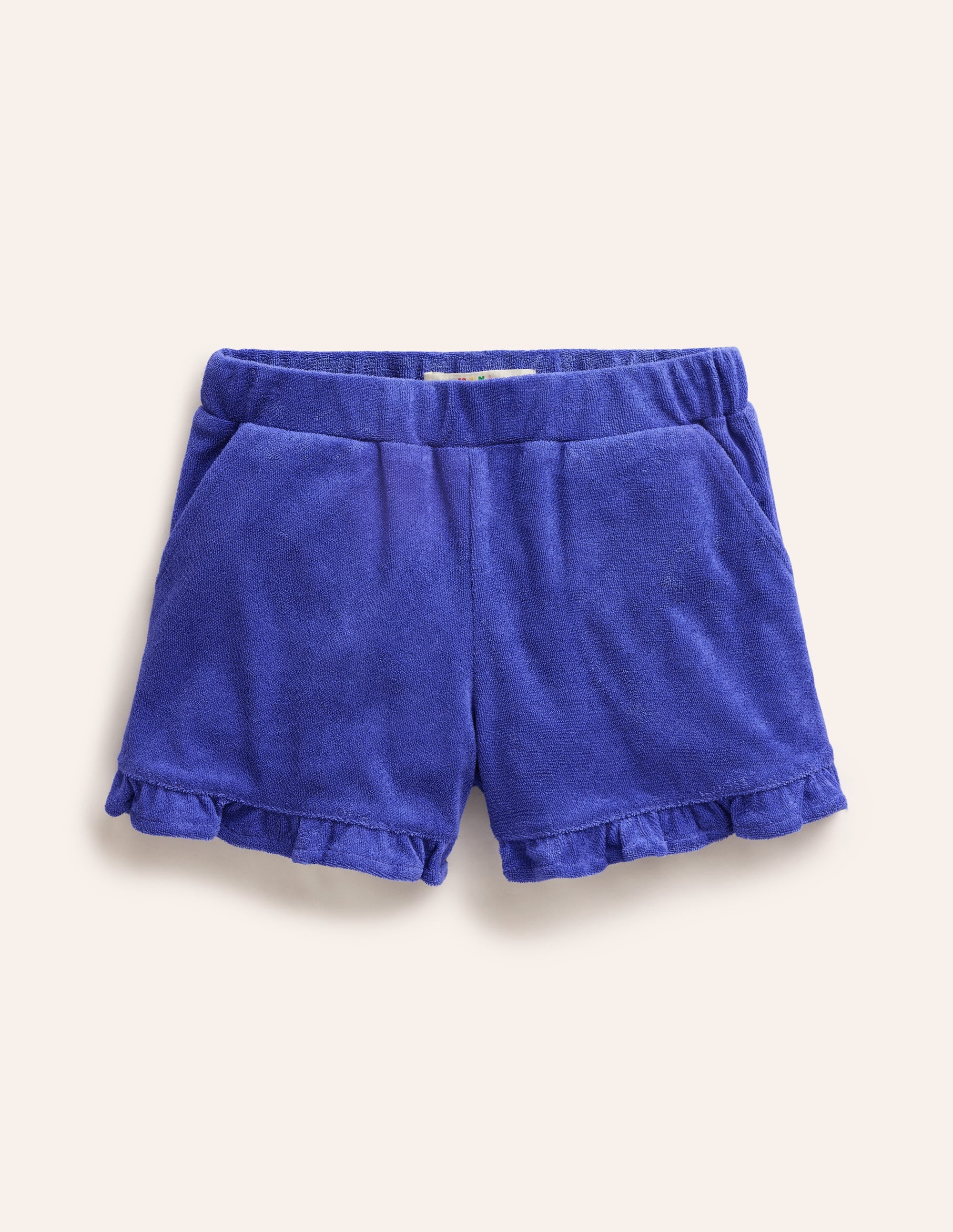 Frill Hem Towelling Short-Wisteria Blue - Image 1