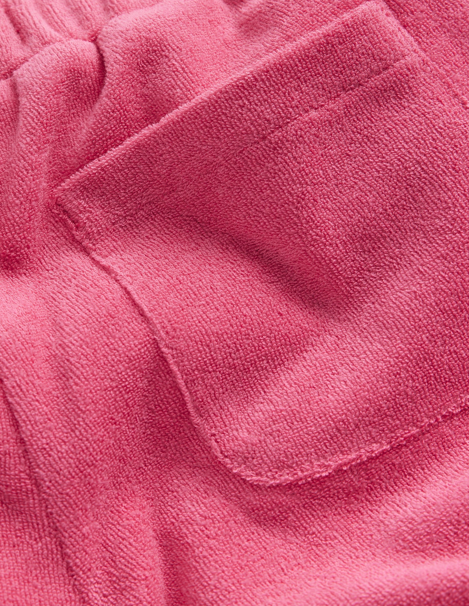 Frill Hem Towelling Short-Rose Pink-3