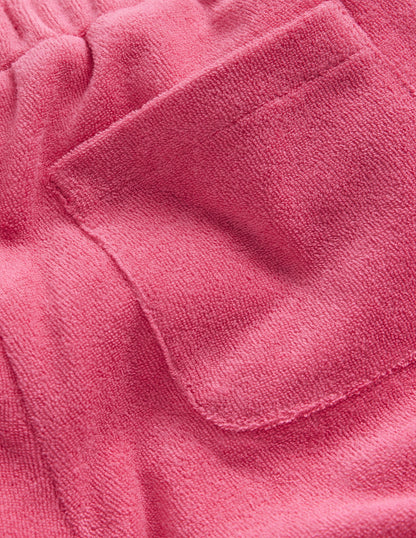 Frill Hem Towelling Short-Rose Pink-3