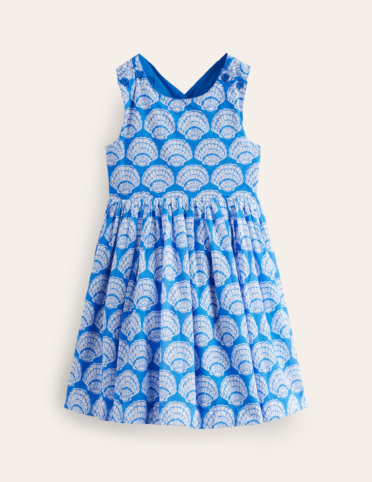 Cross-Back Dress-Blue Seashells-1