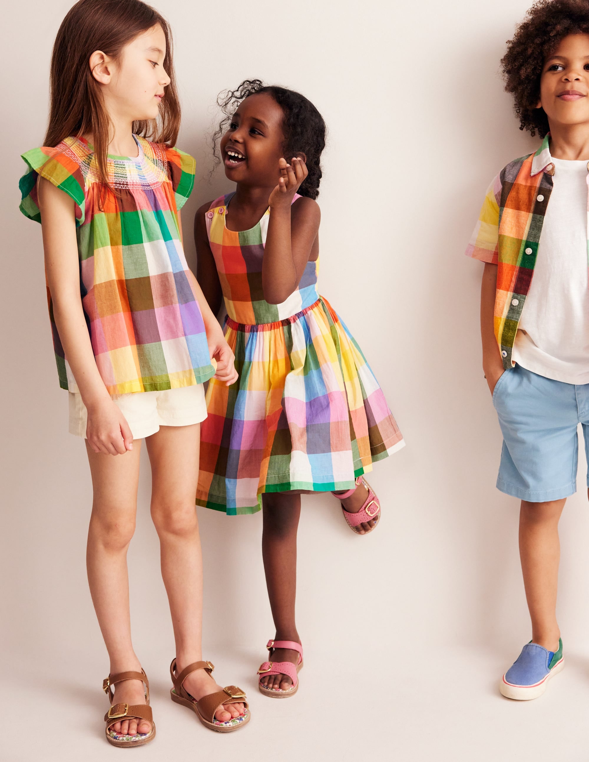 Cross-Back Dress-Bright Neon Multi Gingham - Image 5