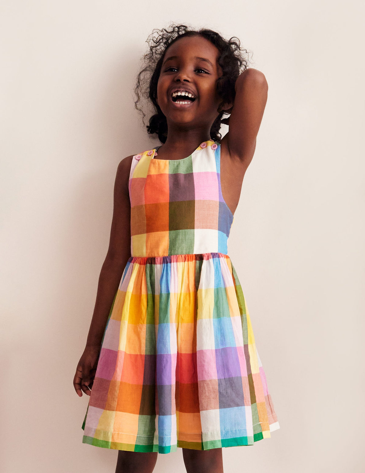 Cross-Back Dress-Bright Neon Multi Gingham - Image 7