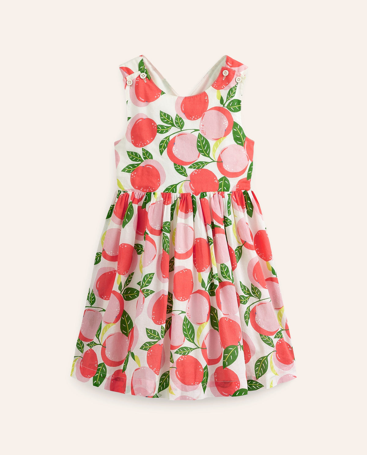 Cross-Back Dress-Ivory Peaches-1