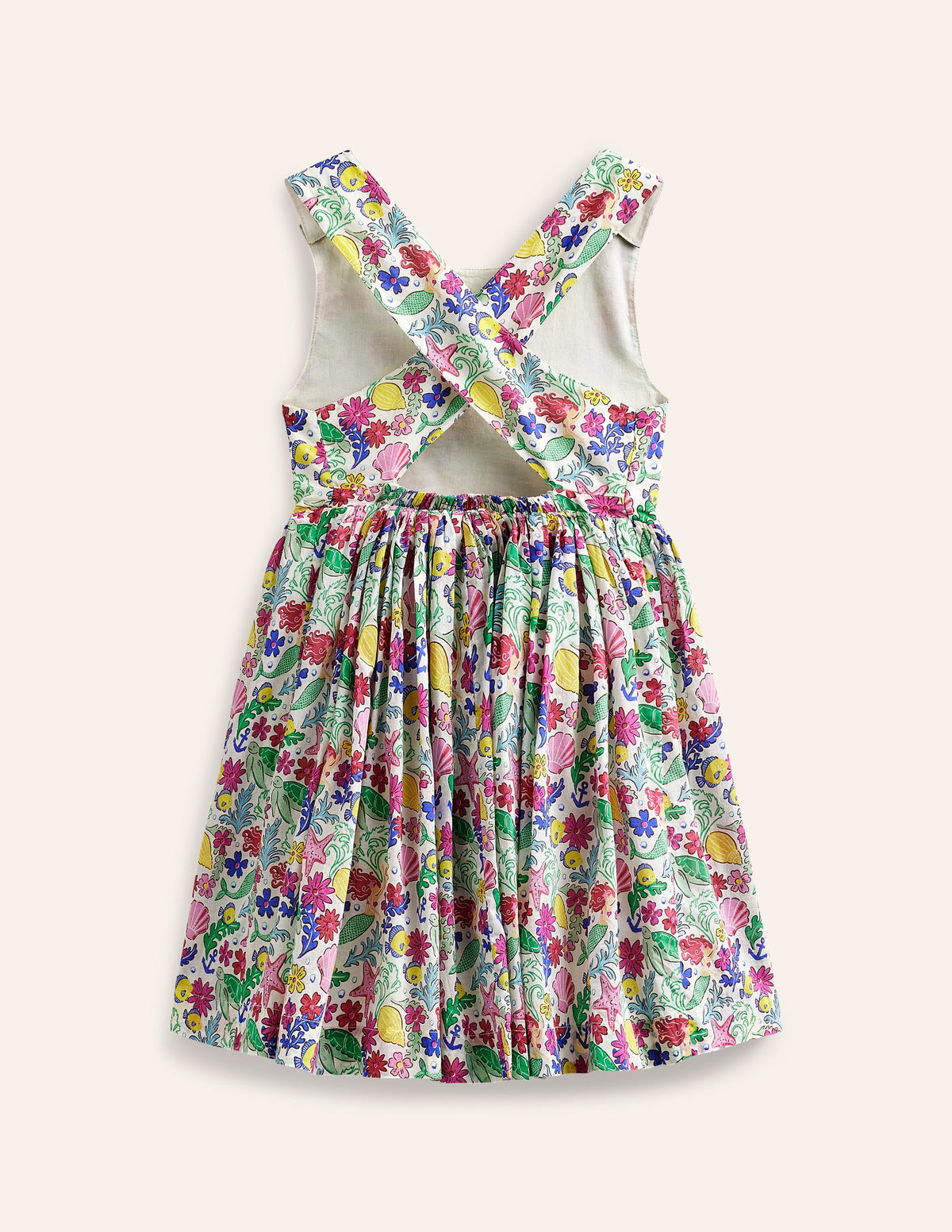 Cross-Back Dress-Multi Mermaid Ditsy - Image 2