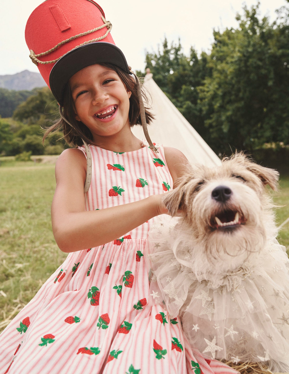 Cross-Back Dress-Vintage Strawberry Stripe - Image 4