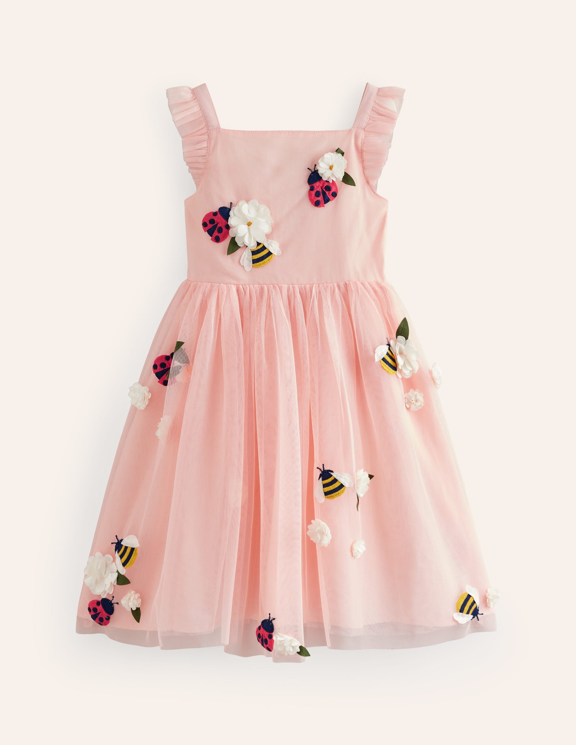 Appliqué Tulle Dress-Provence Dusty Pink Bugs - Image 1