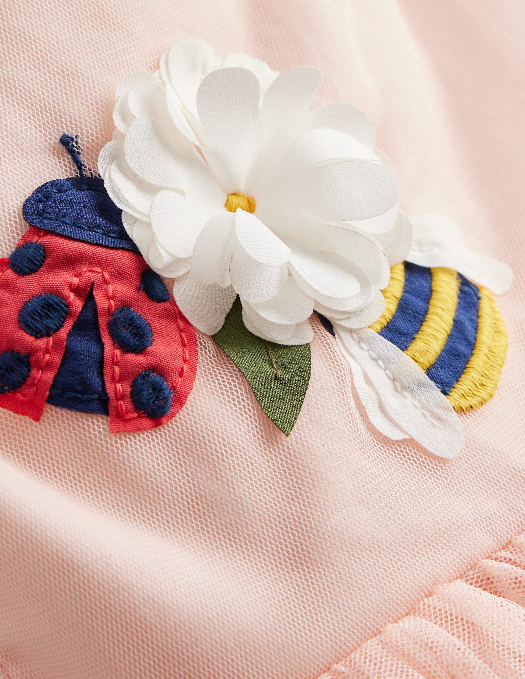 Appliqué Tulle Dress-Provence Dusty Pink Bugs - Image 3