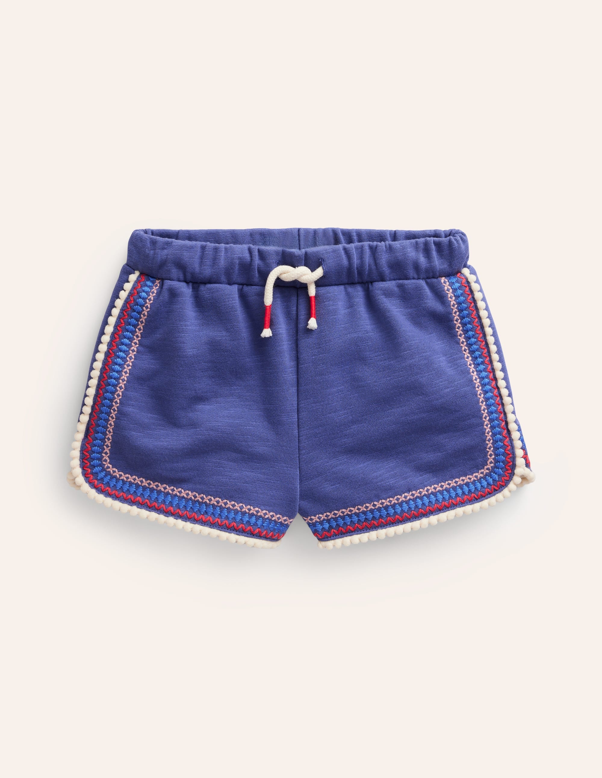 Pom Trim Jersey Shorts-Soft Starboard - Image 1