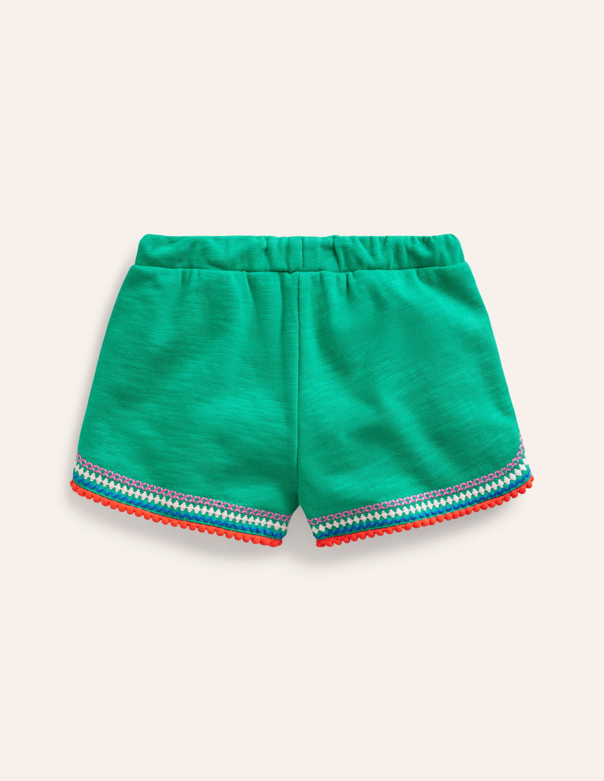 Pom Trim Jersey Shorts-Jade Green - Image 2