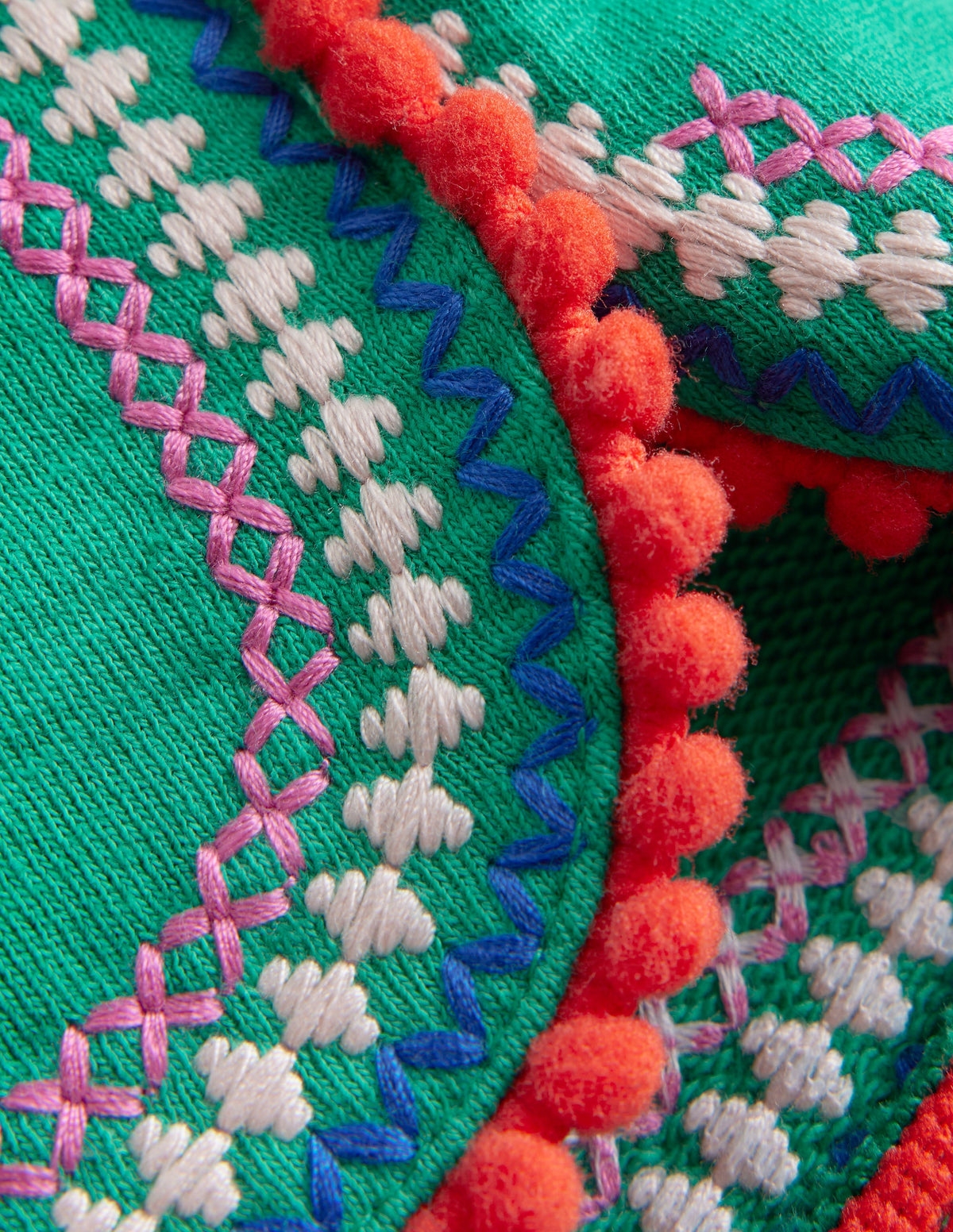 Pom Trim Jersey Shorts-Jade Green - Image 3