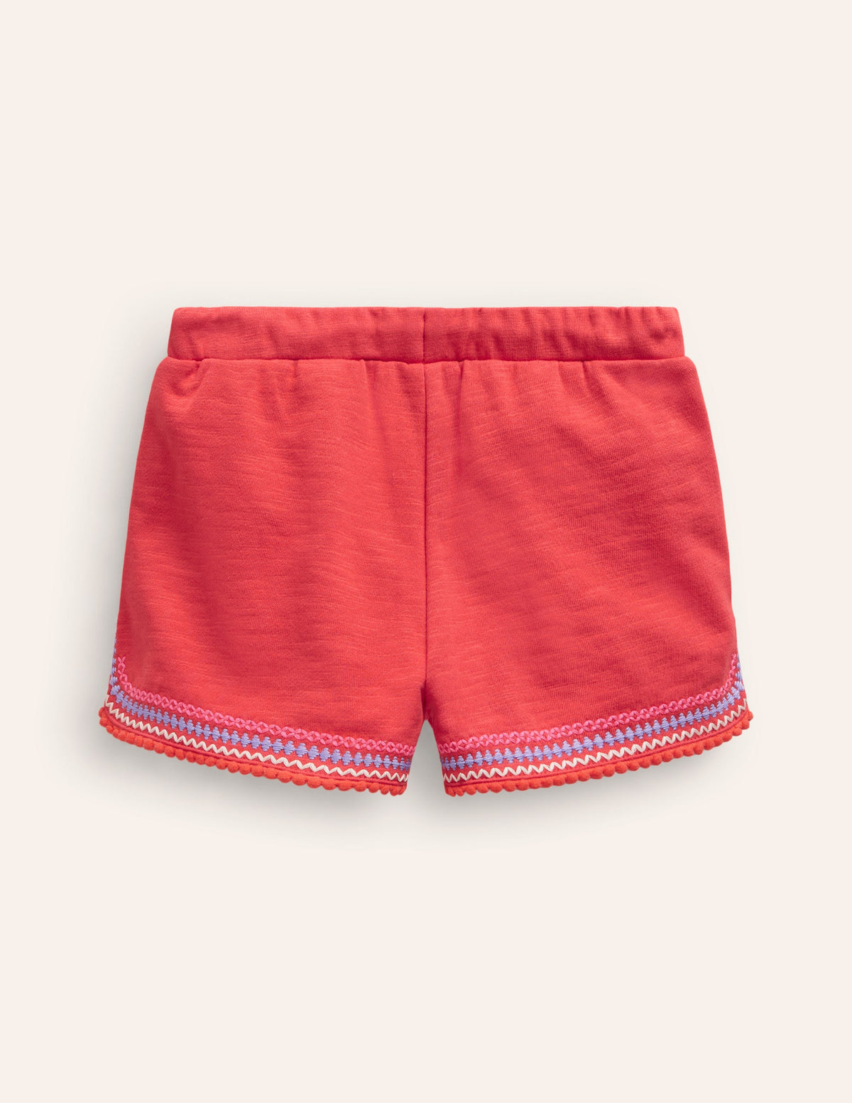 Pom Trim Jersey Shorts-Jam Red - Image 2