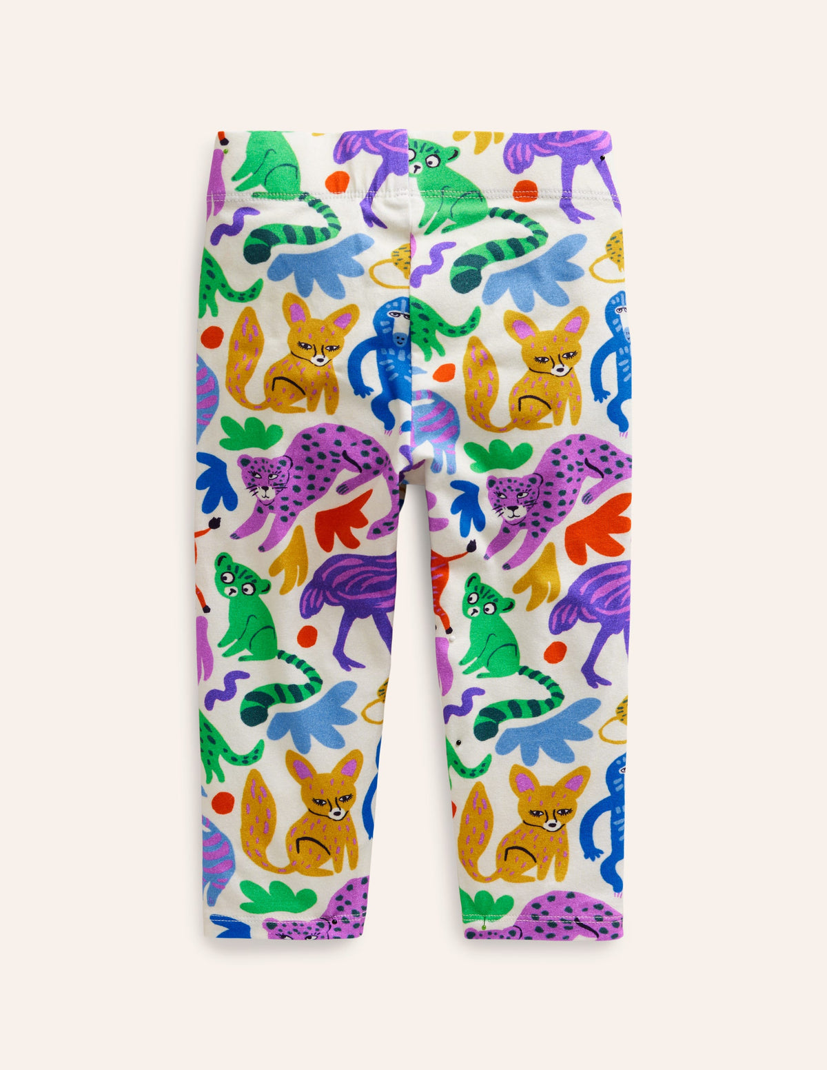 Fun Cropped Leggings-Multi Safari Friends - Image 2