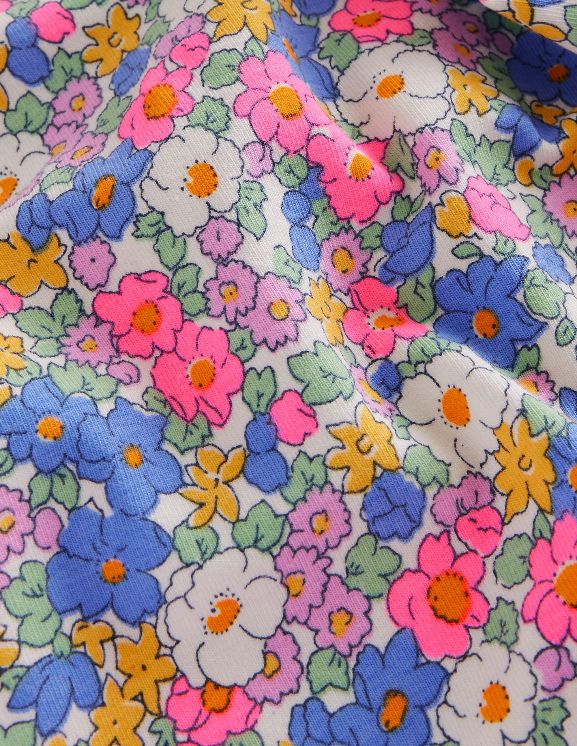 Fun Cropped Leggings-Festival Pink Nautical Floral - Image 3