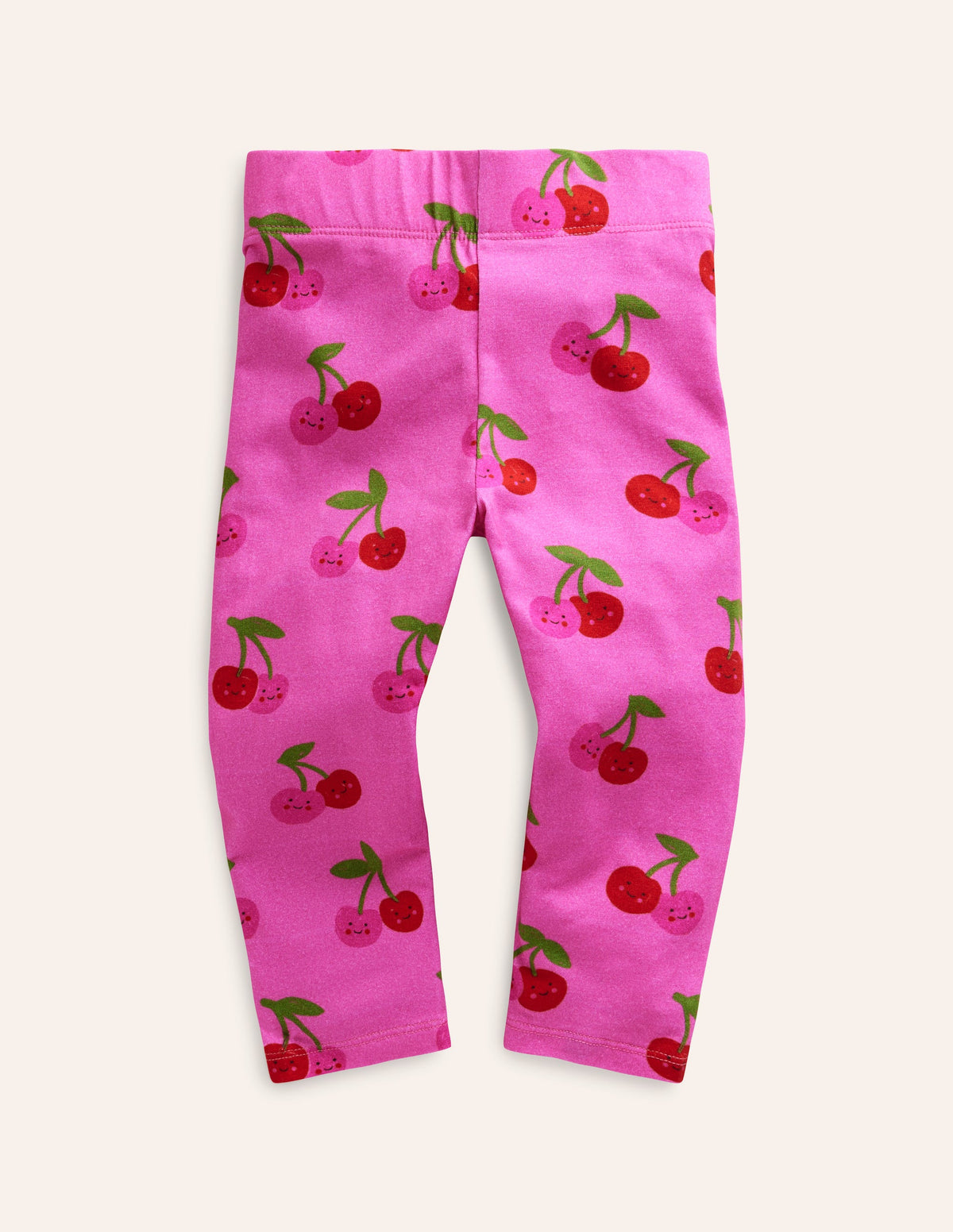 Fun Cropped Leggings-Pink Cherries - Image 1