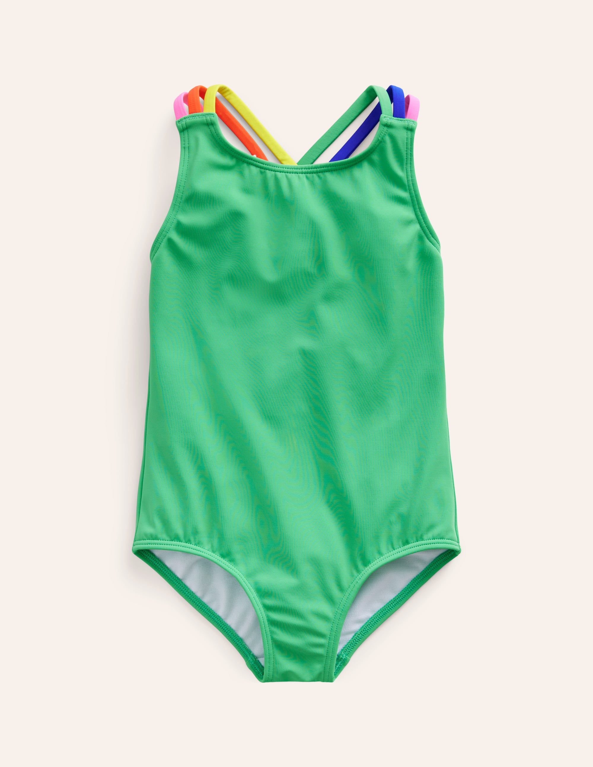 Rainbow Cross-Back Swimsuit-Pea Green - Image 1