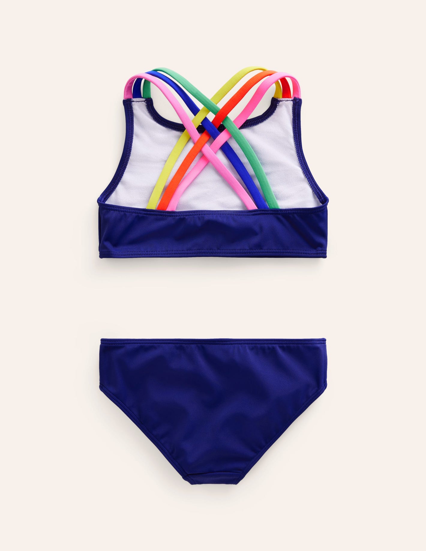 Rainbow Cross-Back Bikini-College Navy