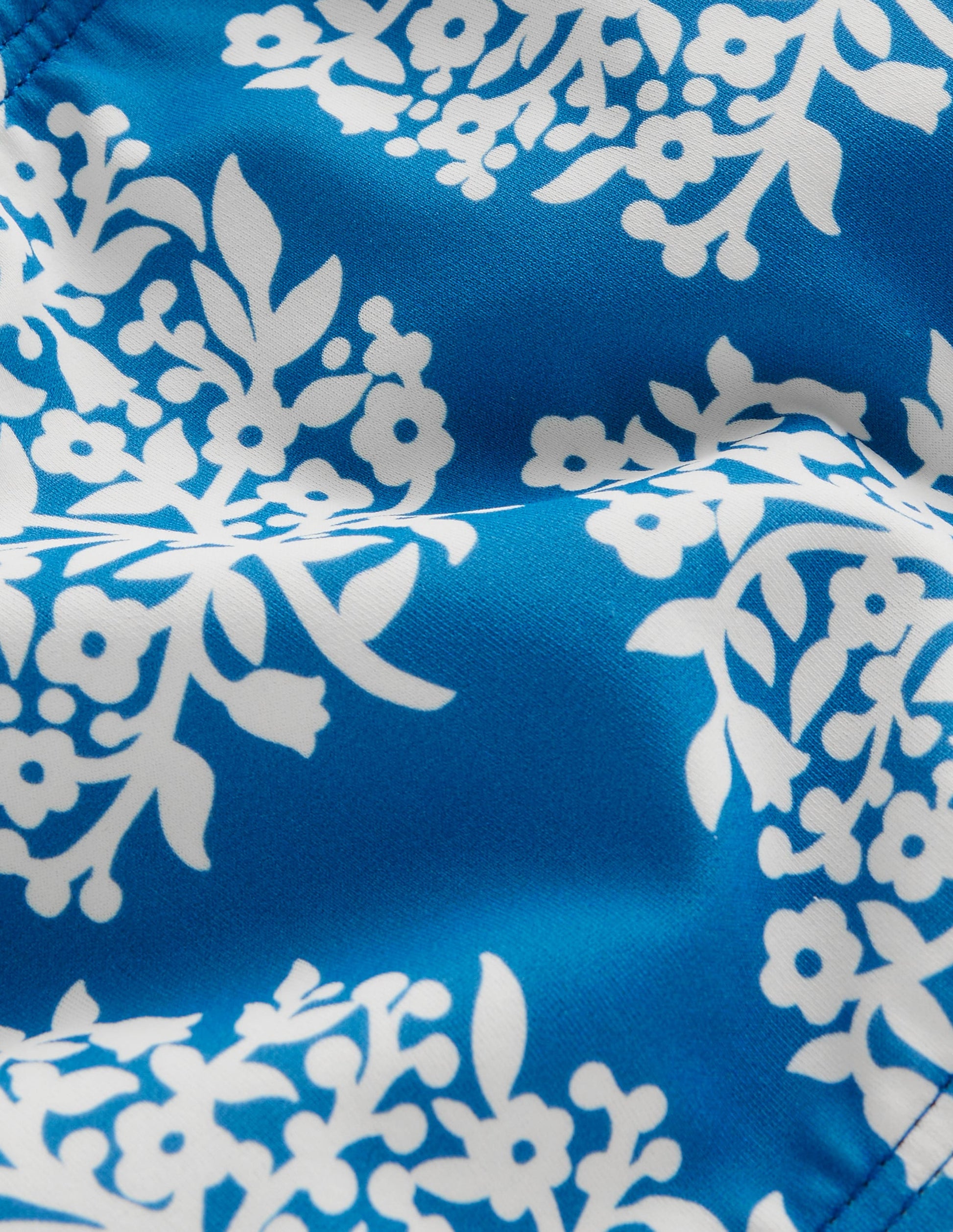 Puff Sleeve Bikini-Cabana Blue Small Flower Stamp-6