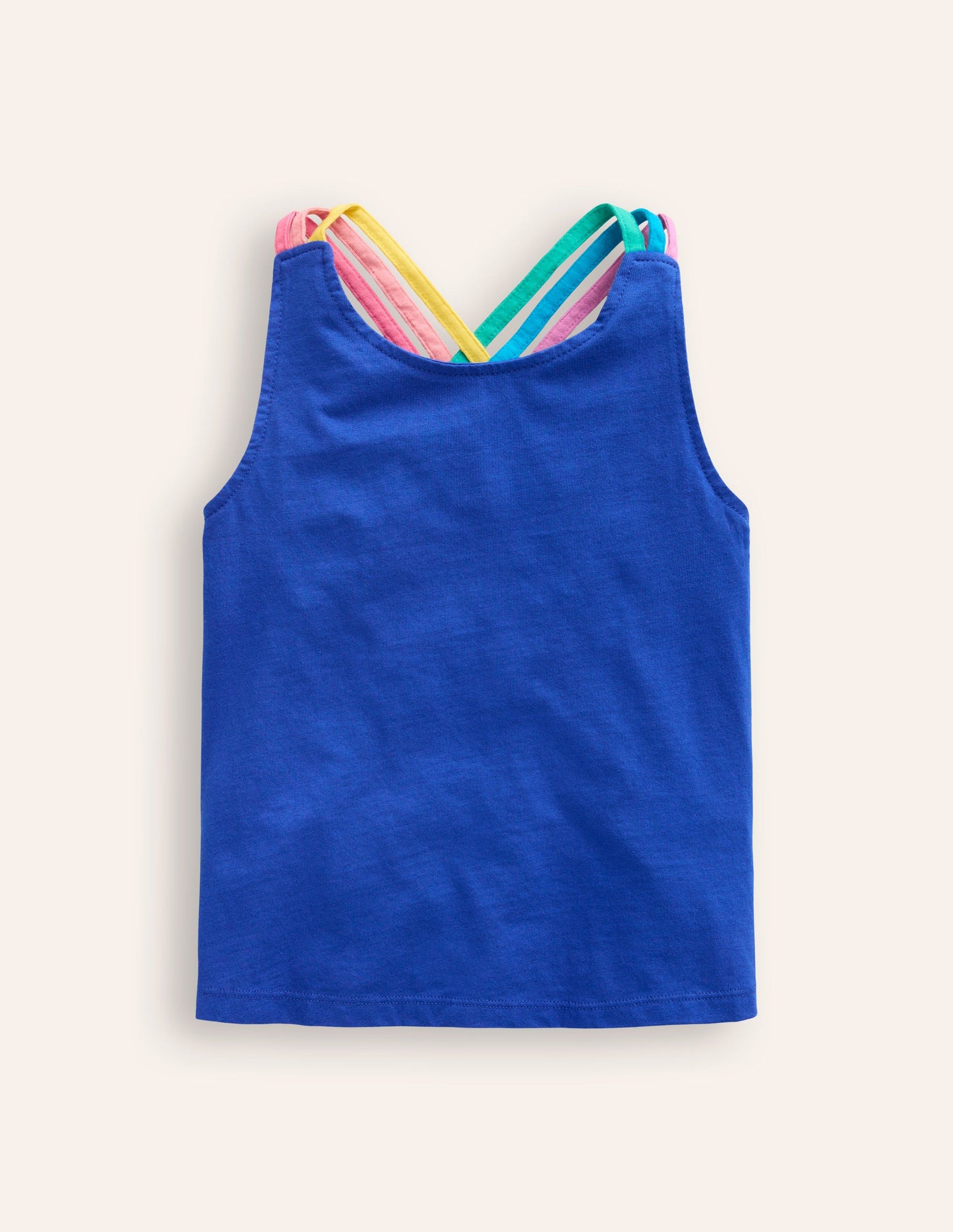Rainbow Cross-Back Tank-Sapphire Blue
