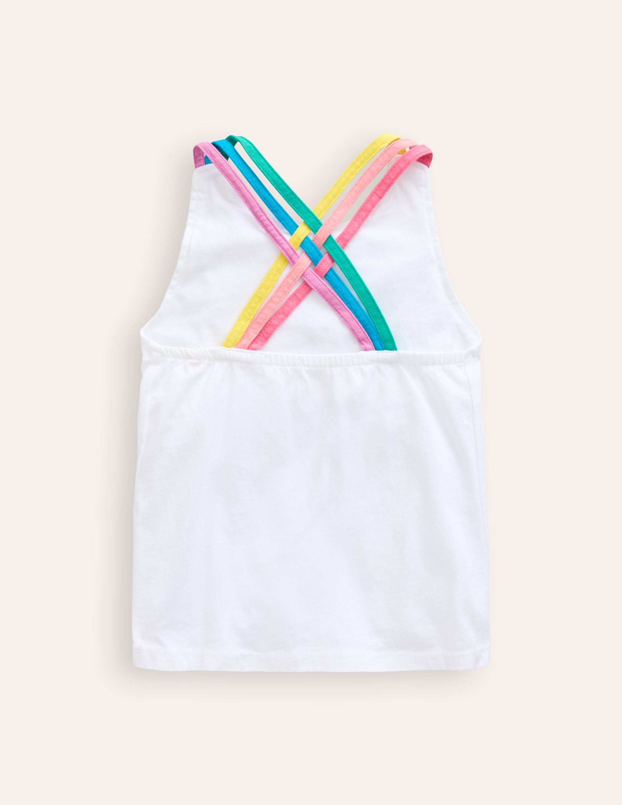 Rainbow Cross-Back Tank-White - Image 2