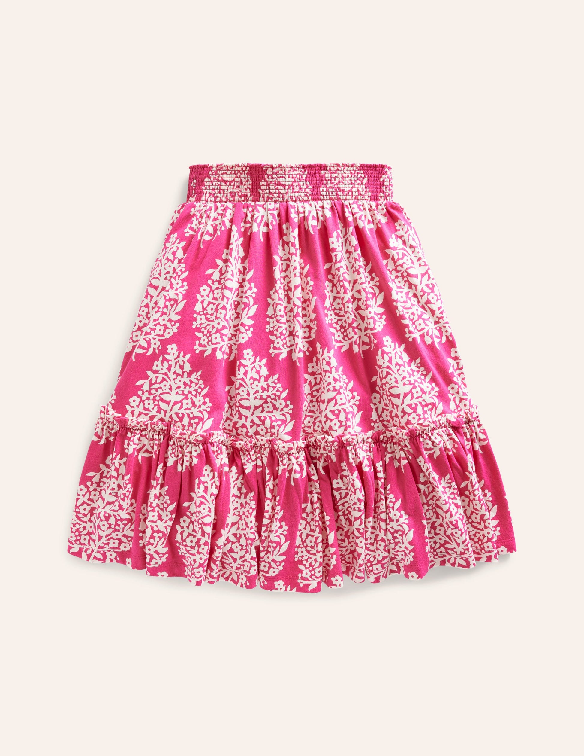 Printed Jersey Midi Skirt-Pink Woodblock-2