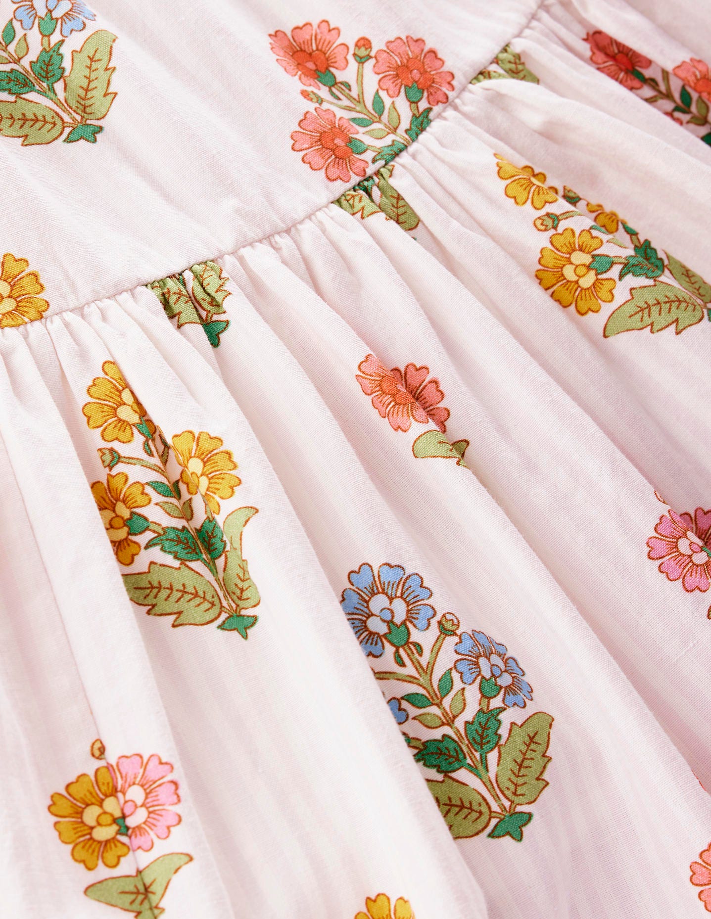 Tiered Twirly Sundress-Pink Woodblock Floral - Image 6