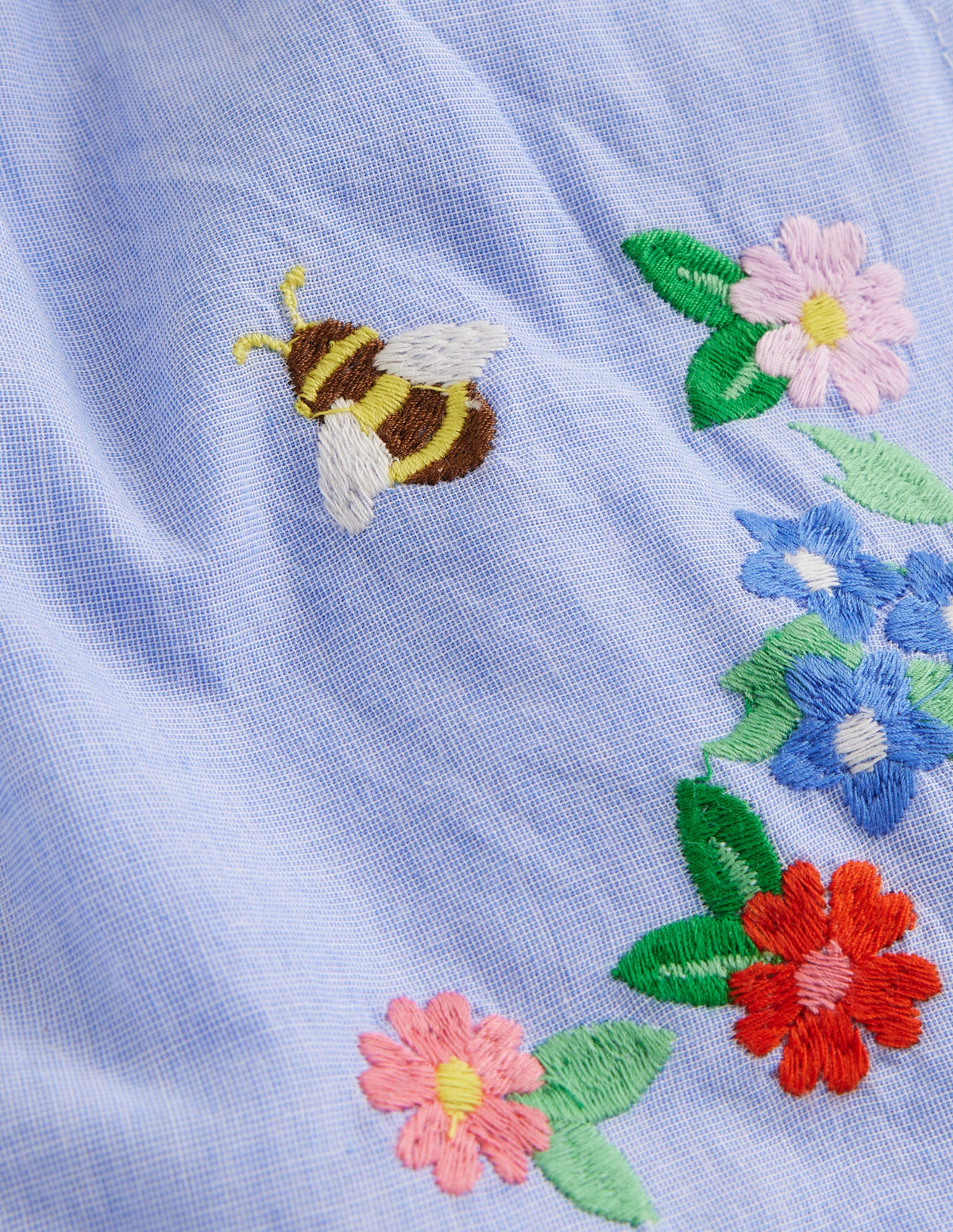 Frill Hem Woven Shorts-End on End Embroidery - Image 3