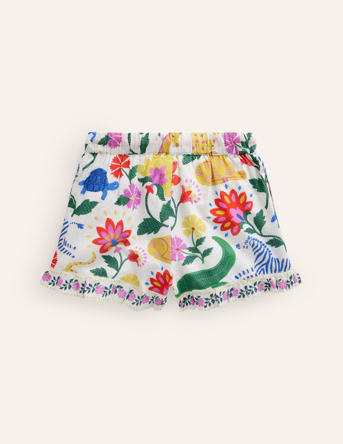 Frill Hem Woven Shorts-Multi Safari Floral - Image 2