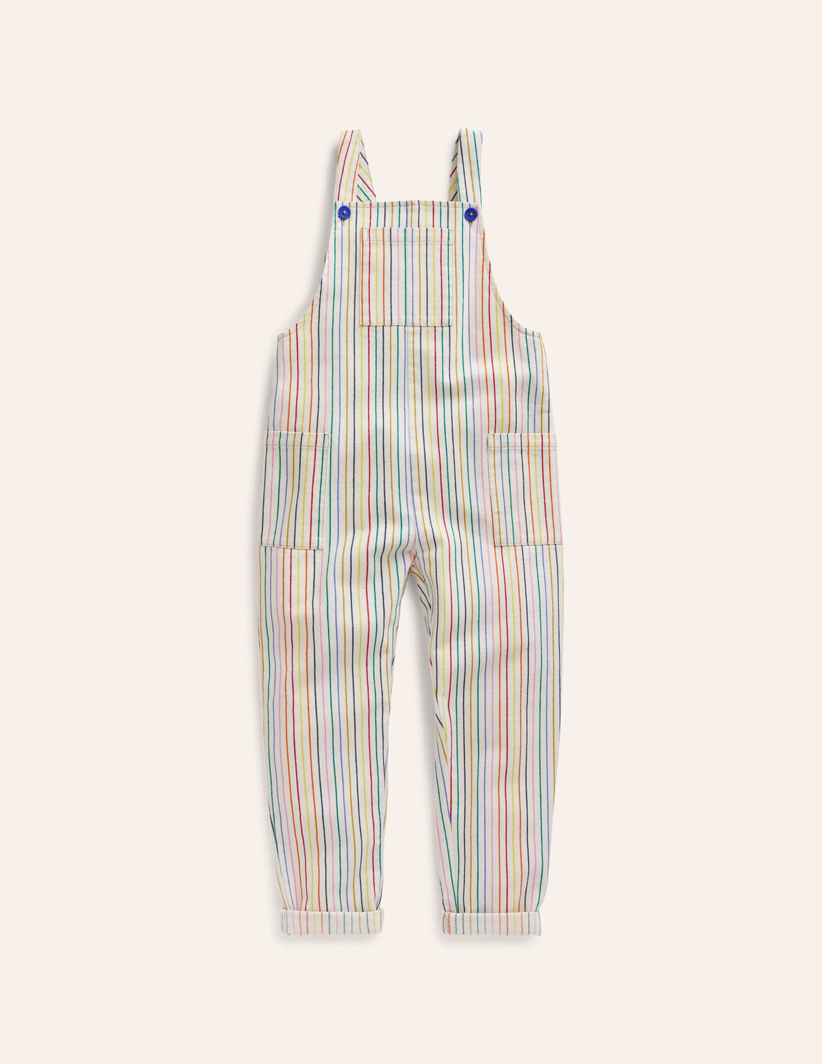 Relaxed Overalls-Ivory Multi Stripe - Image 1
