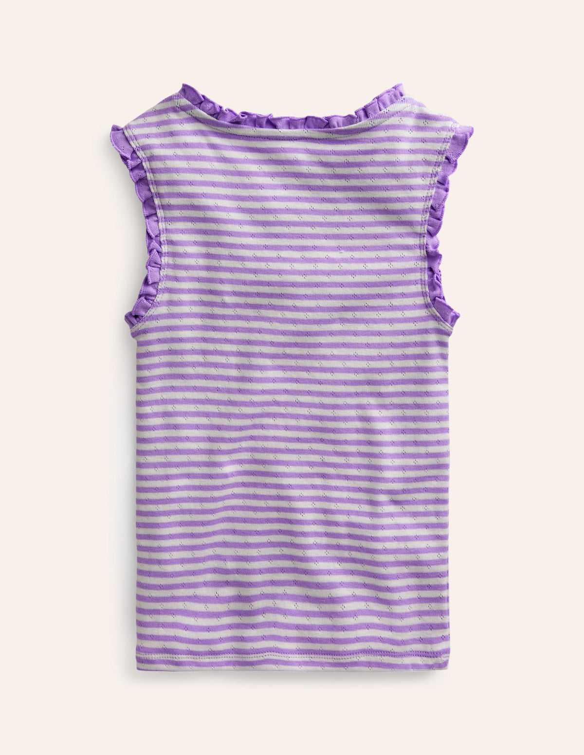 Pointelle Tank Top-Ivory/Misty Lavender Stripe - Image 2