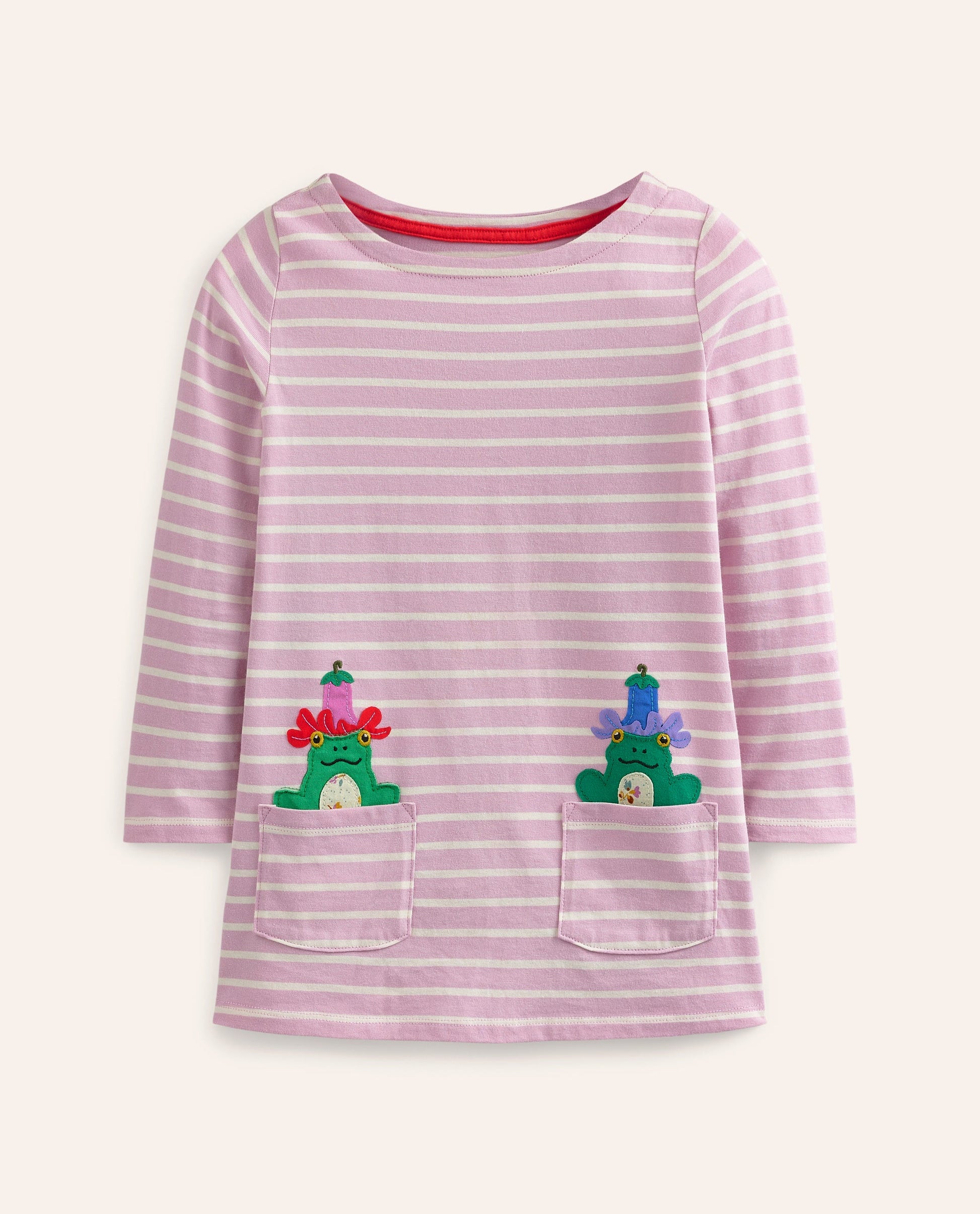 Appliqué Jersey Tunic-Sugared Almond Pink/Ivory-1