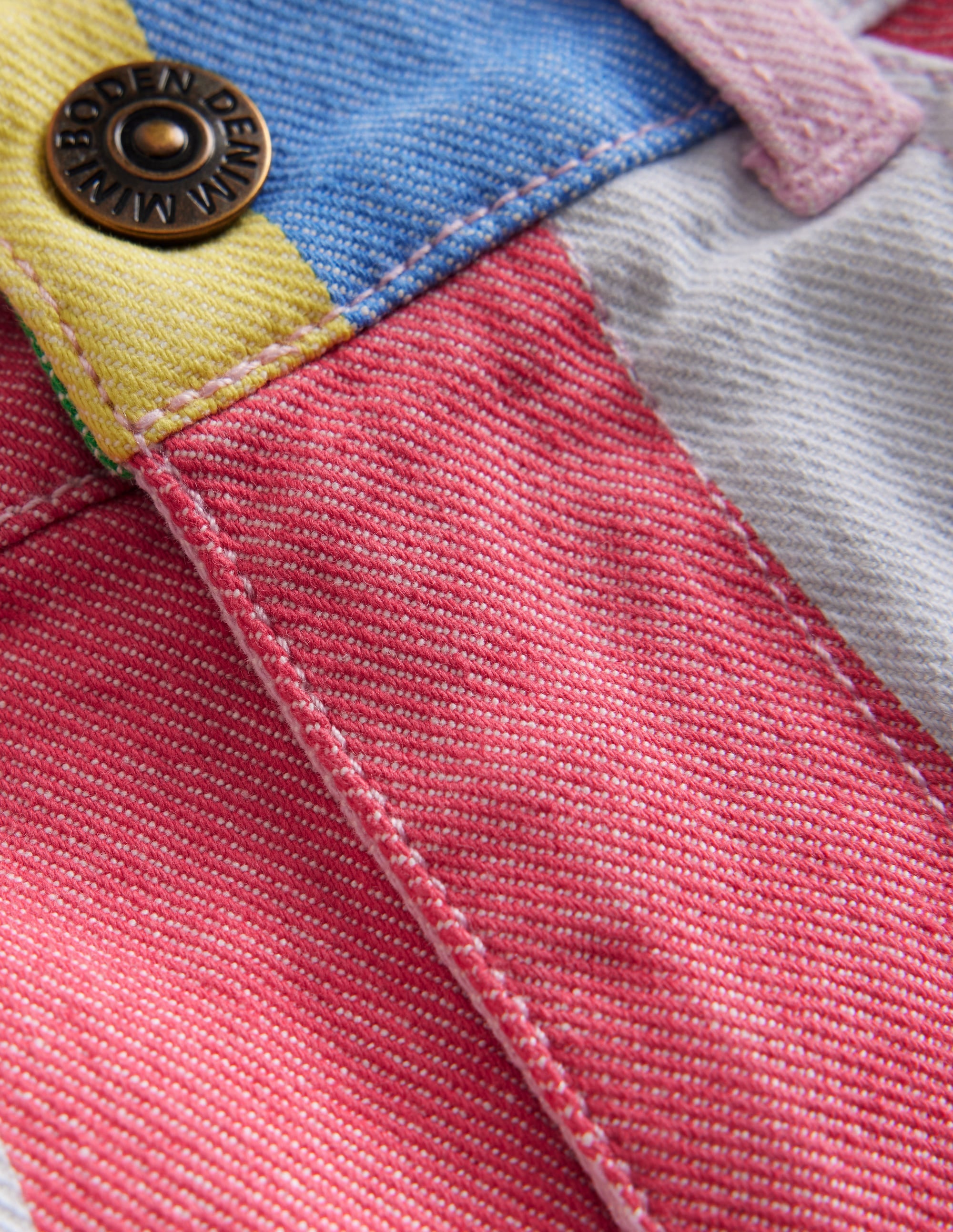 Denim Shorts-Multi Rainbow Stripe - Image 3