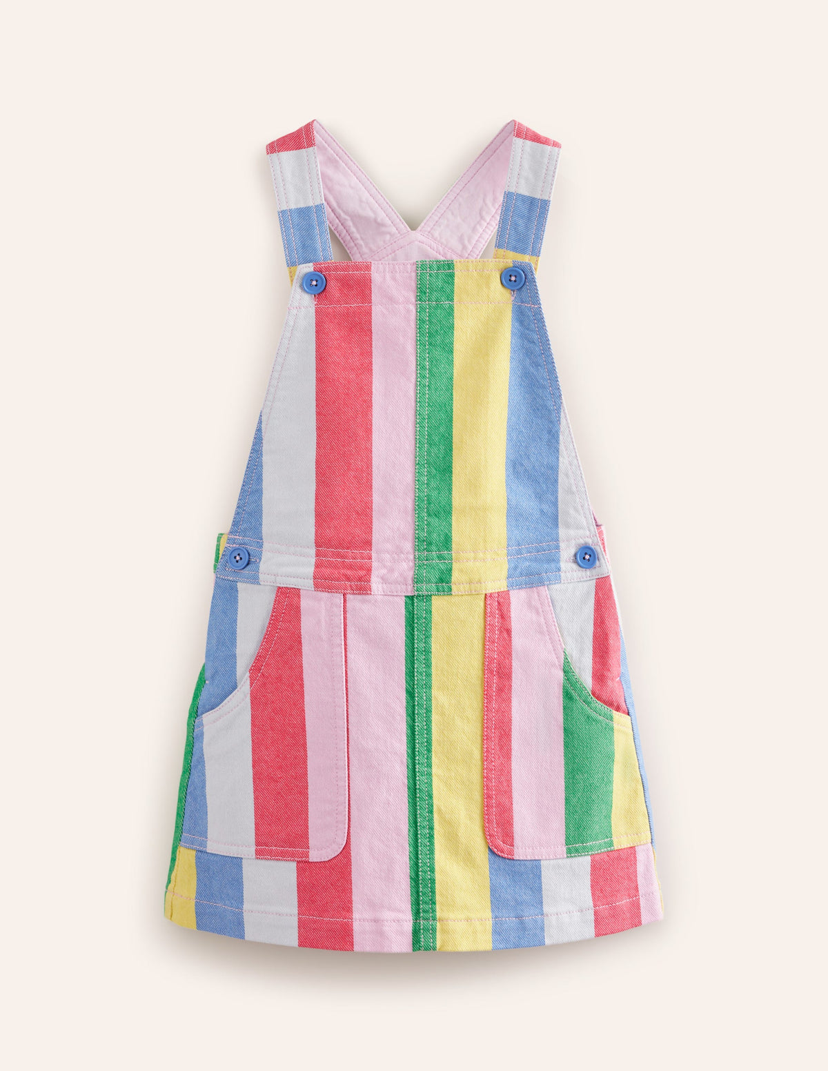 Overall Dress-Multi Rainbow Stripe-1