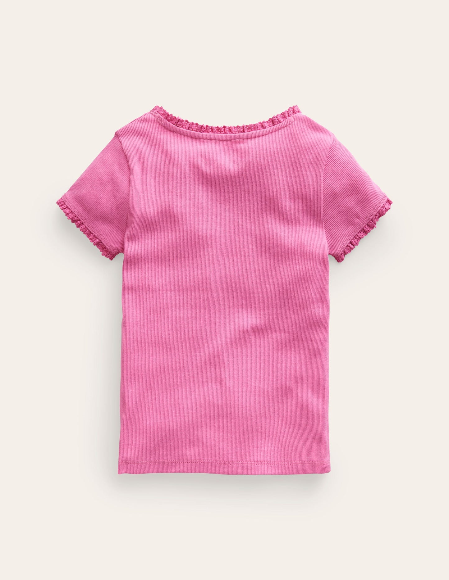 Ribbed Short Sleeve T-Shirt-Strawberry Ice