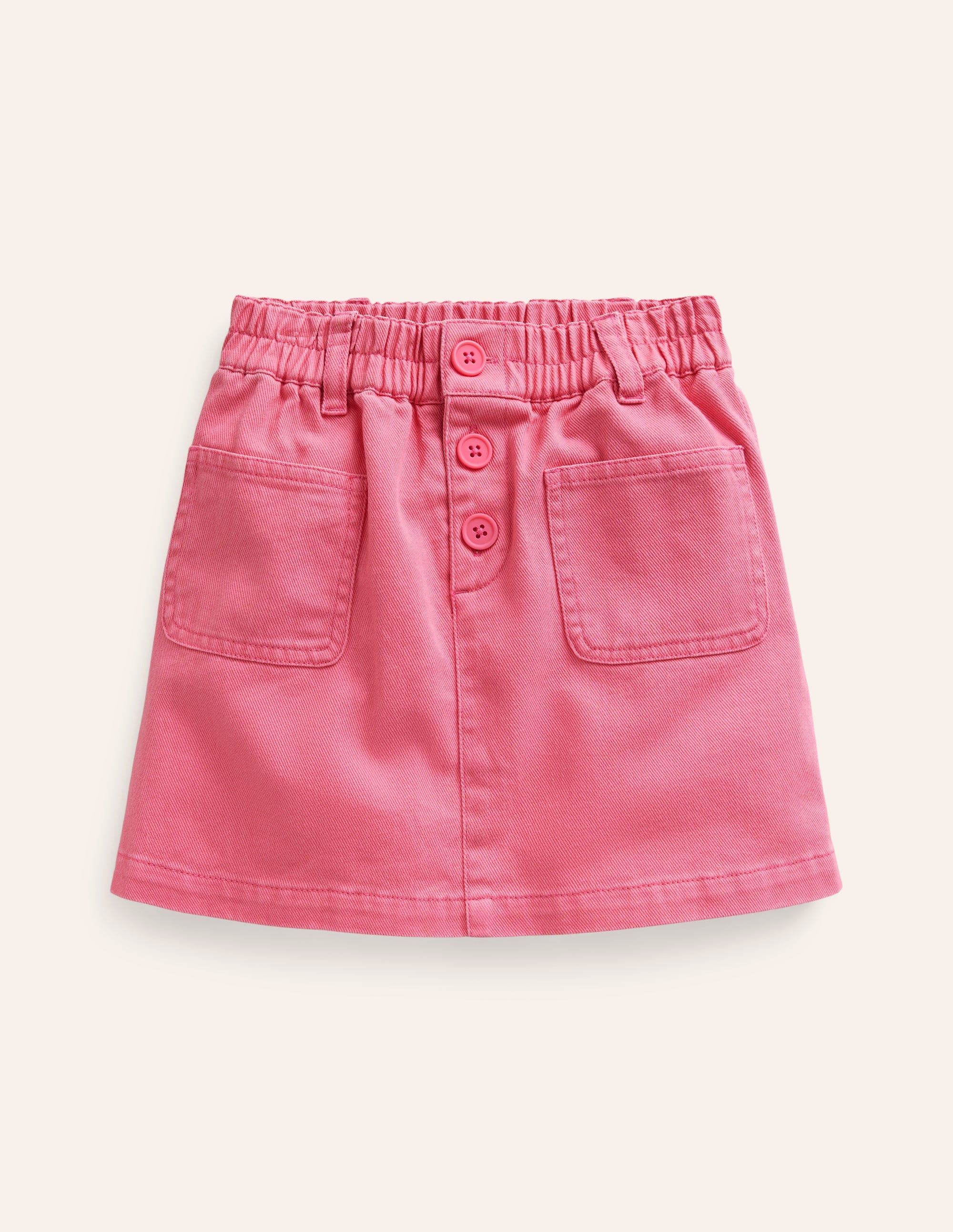 Button Pull-on Mini Skirt-Strawberry Milkshake - Image 1