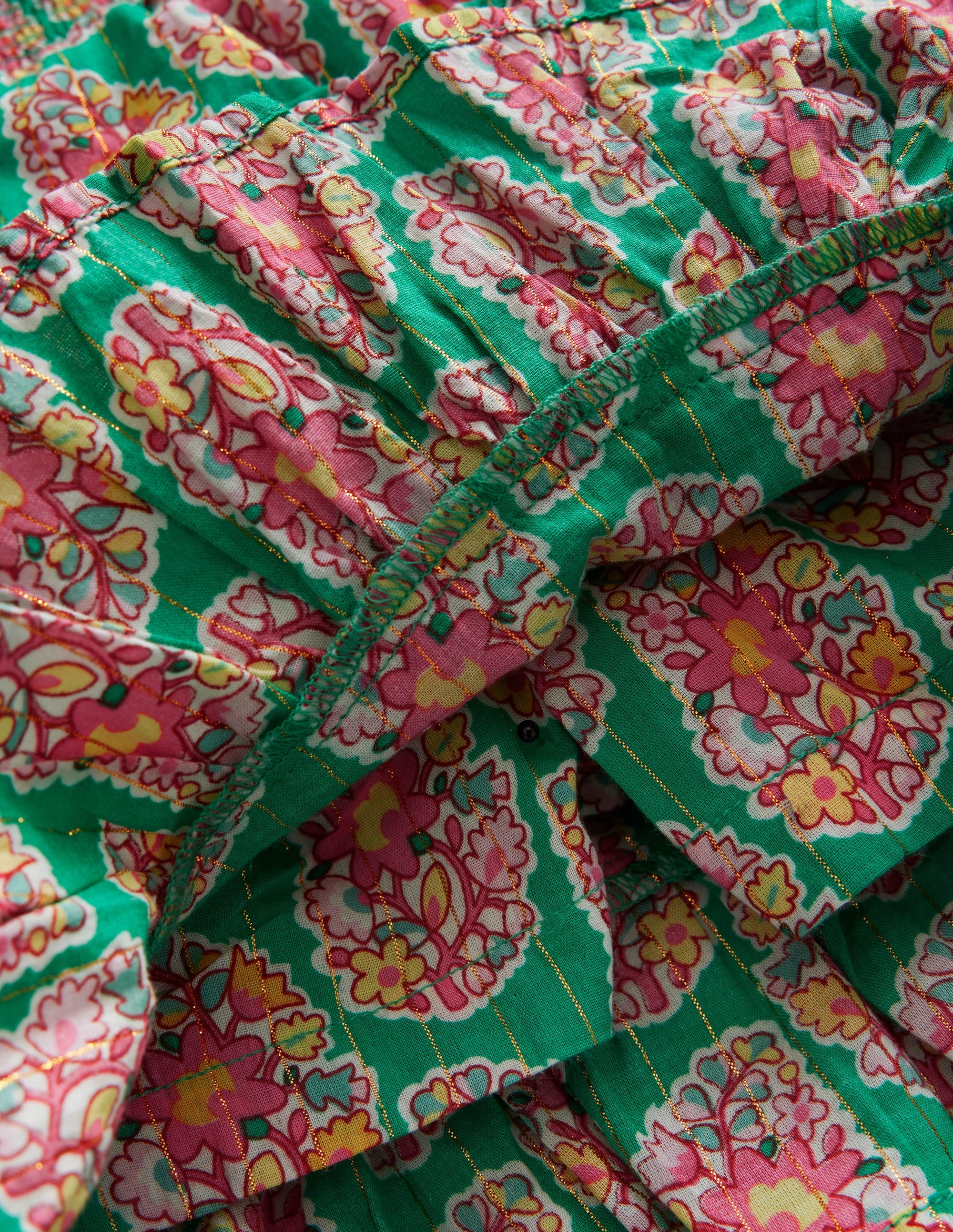 Tiered Printed Skort-Jade Green Paisley - Image 3
