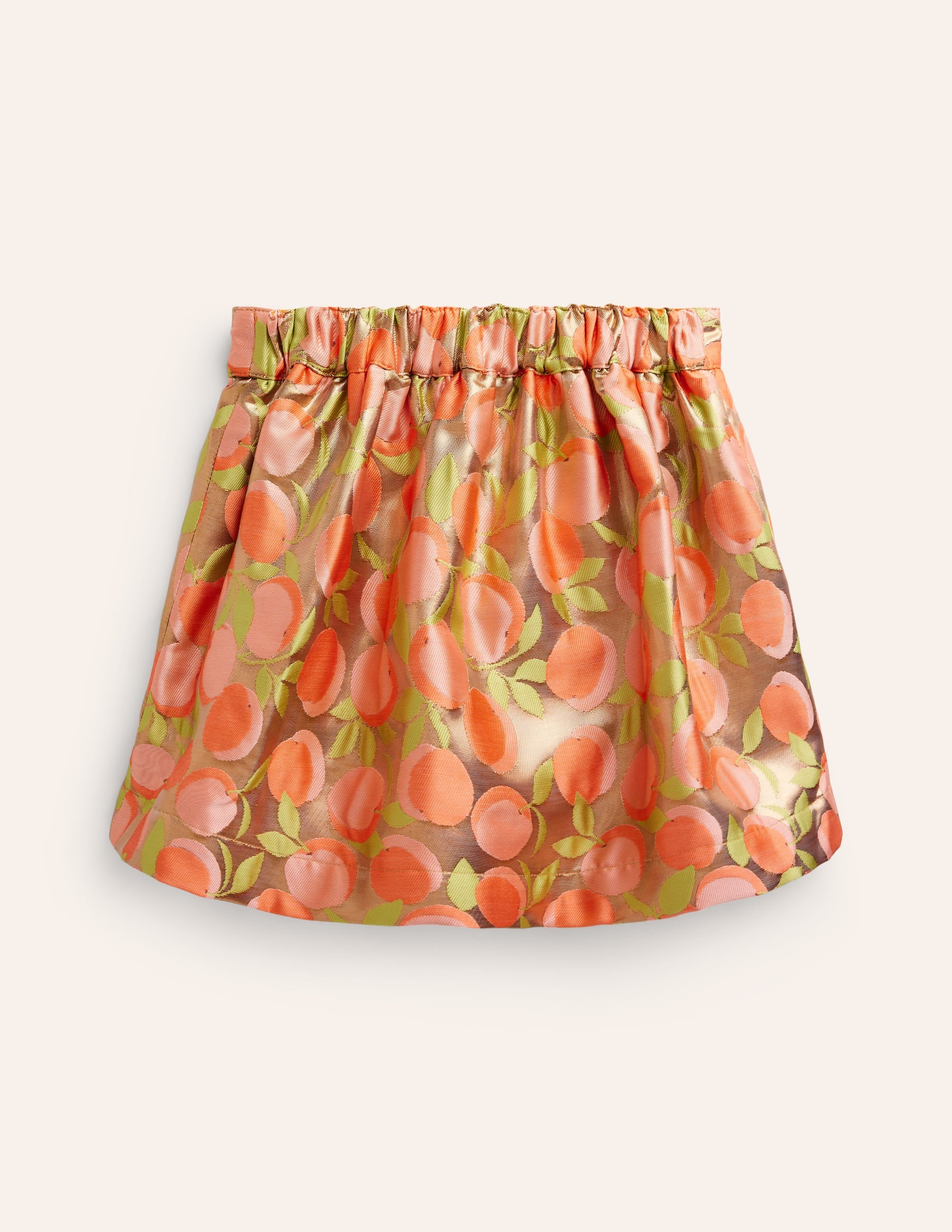 Metallic Jacquard Skirt-Gold Peach Jaquard - Image 2