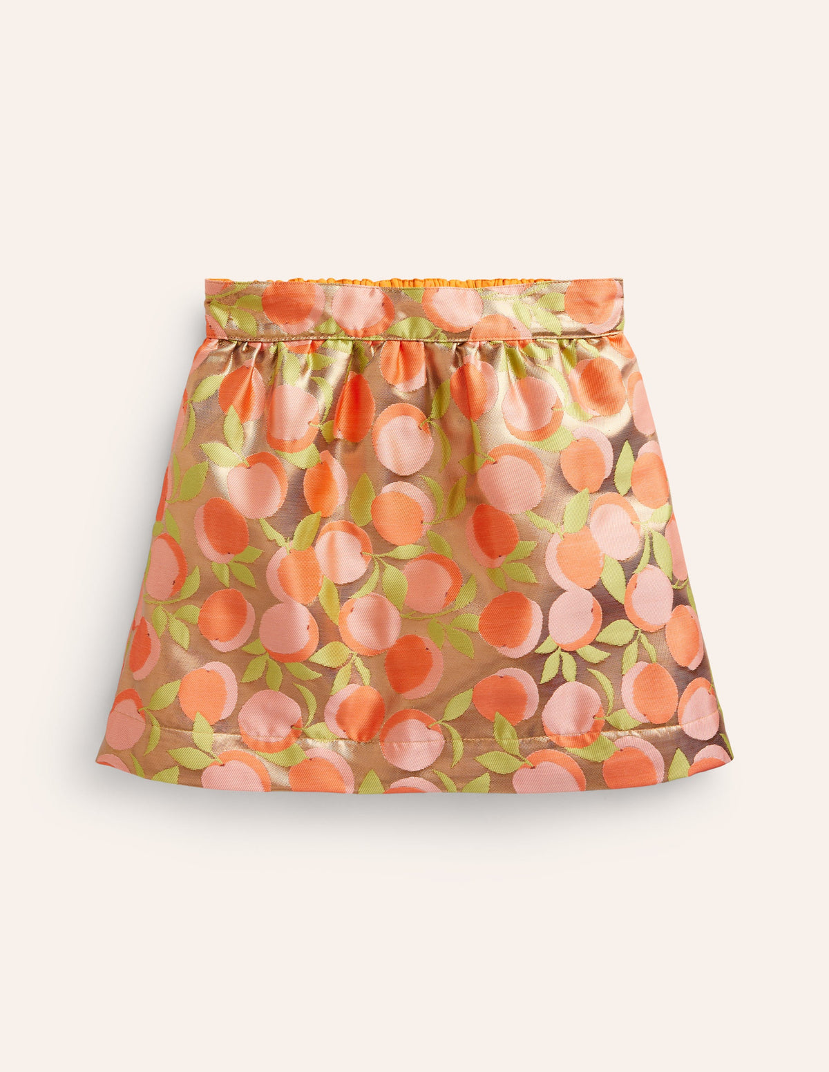Metallic Jacquard Skirt-Gold Peach Jaquard - Image 1