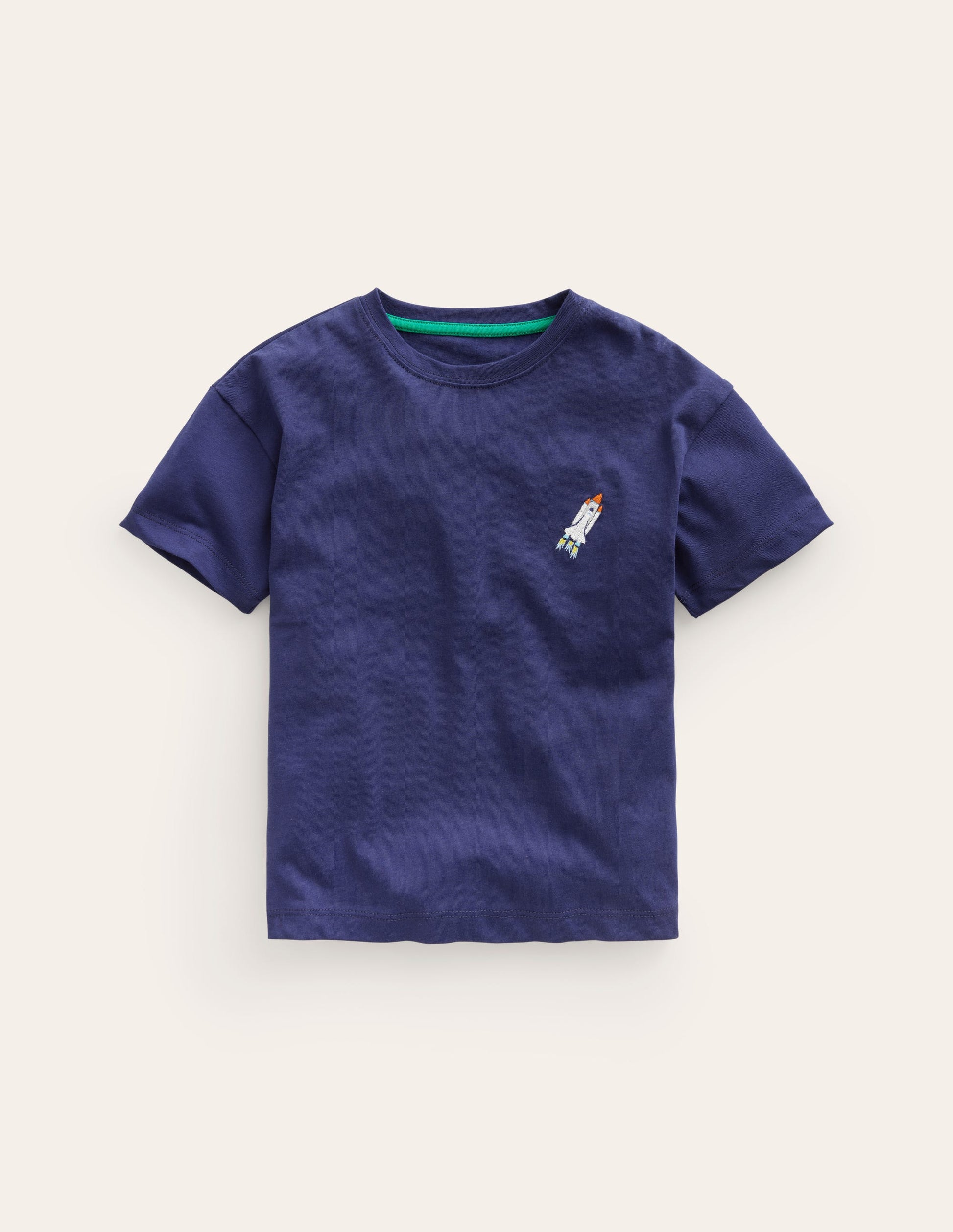 Embroidered Logo T-Shirt-College Navy Rocket-1