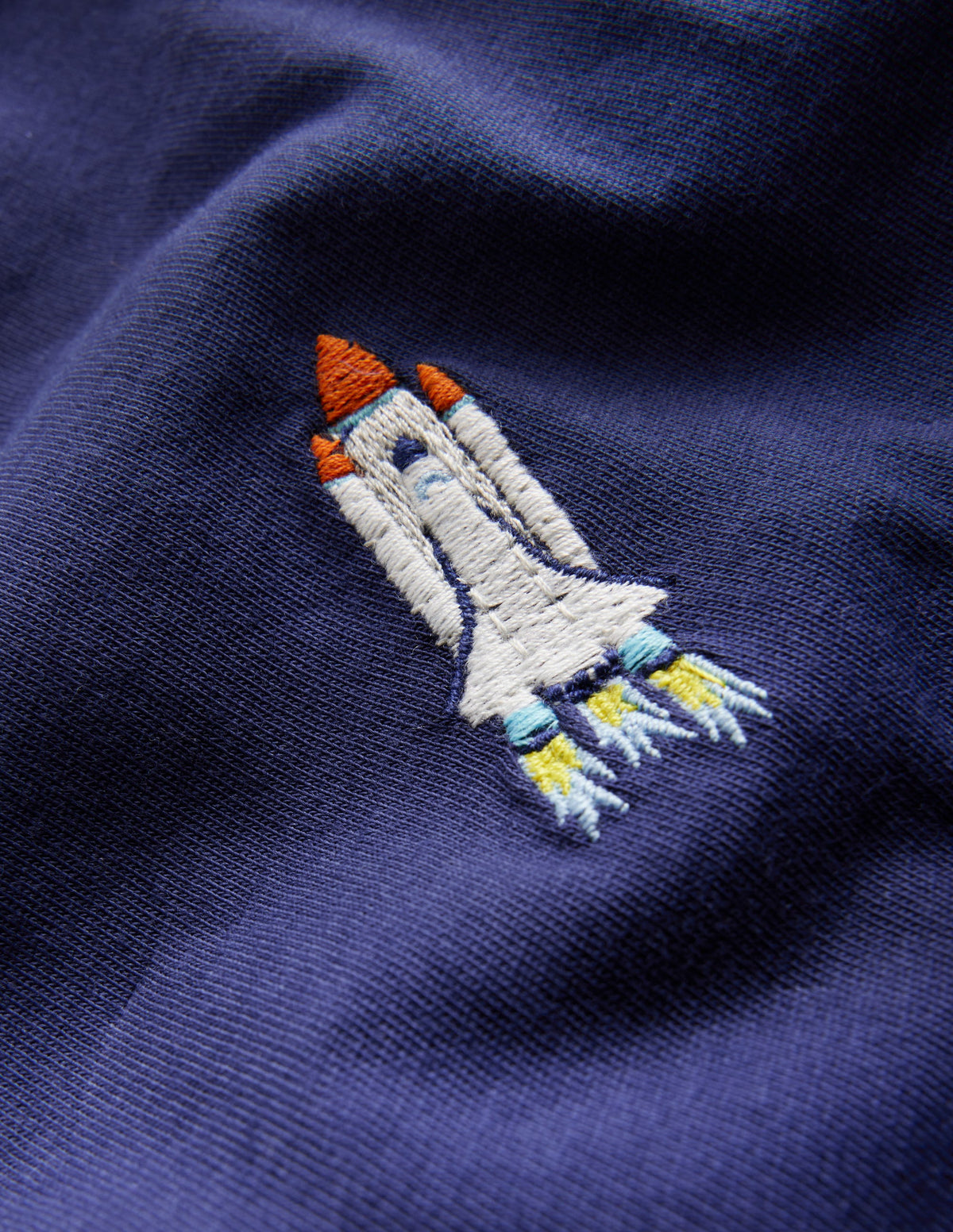 Embroidered Logo T-Shirt-College Navy Rocket - Image 3