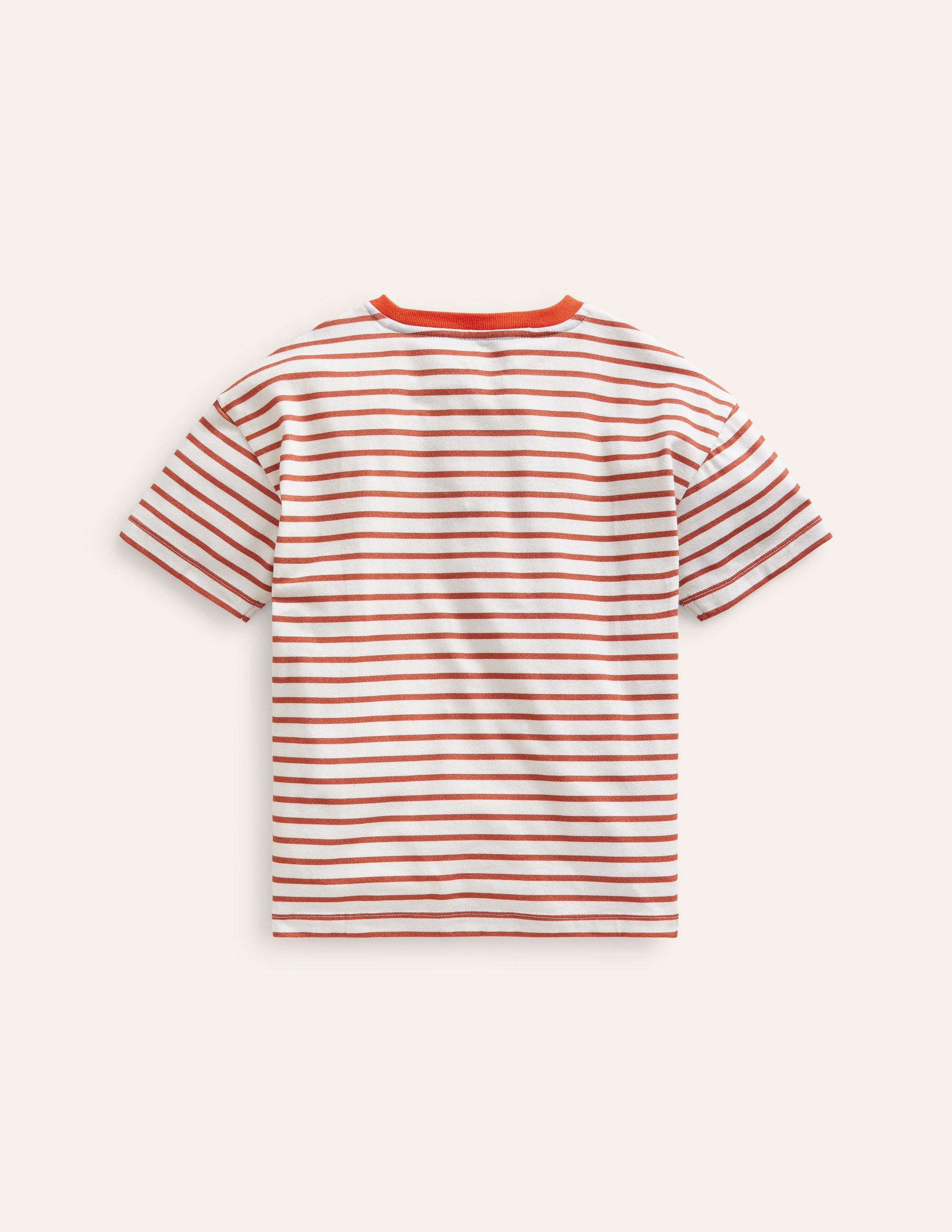 Boucle Relaxed T-shirt-Ivory/ Coral Pink Ice Cream - Image 2