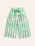 Printed Wide Leg Pants-Green Lurex Stripe