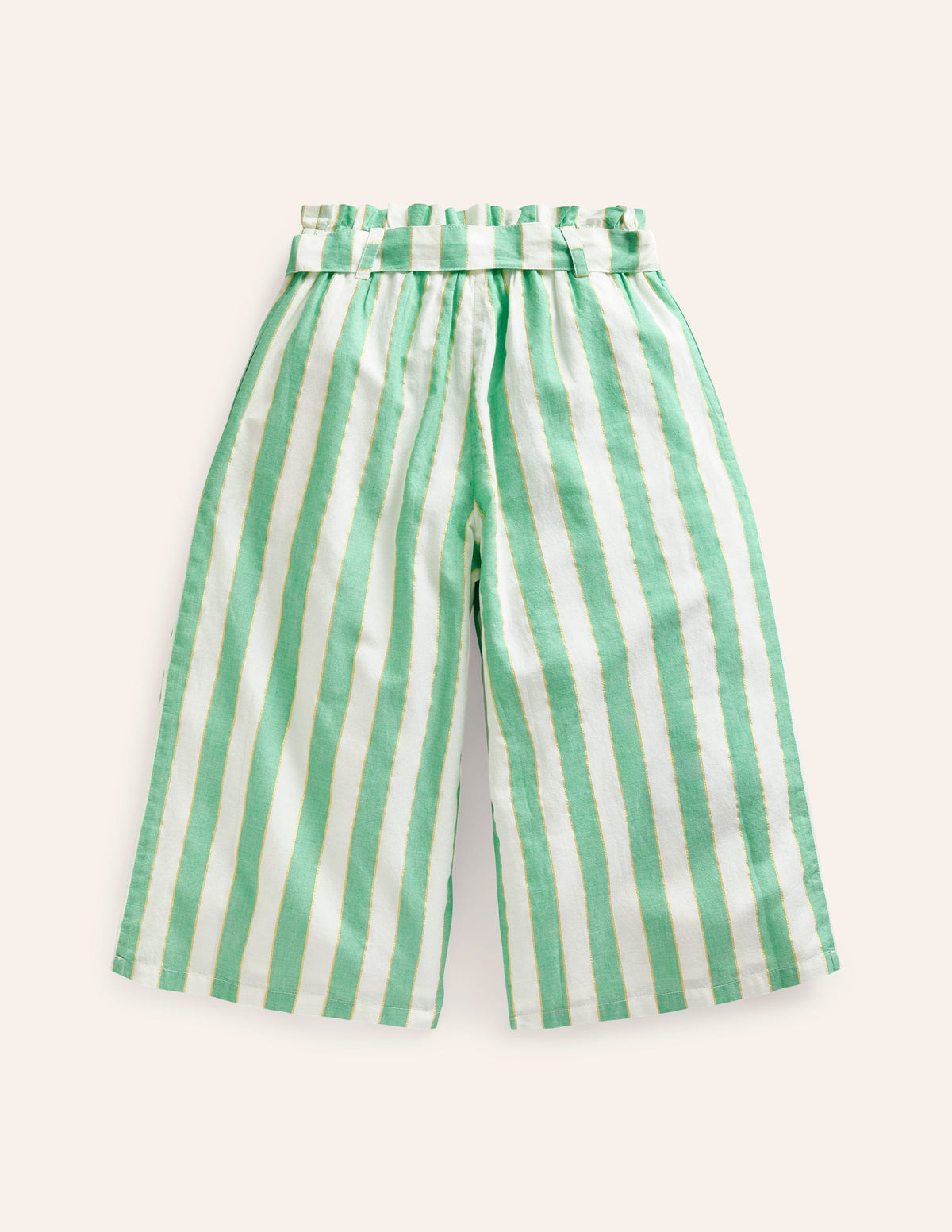 Printed Wide Leg Pants-Green Lurex Stripe - Image 2