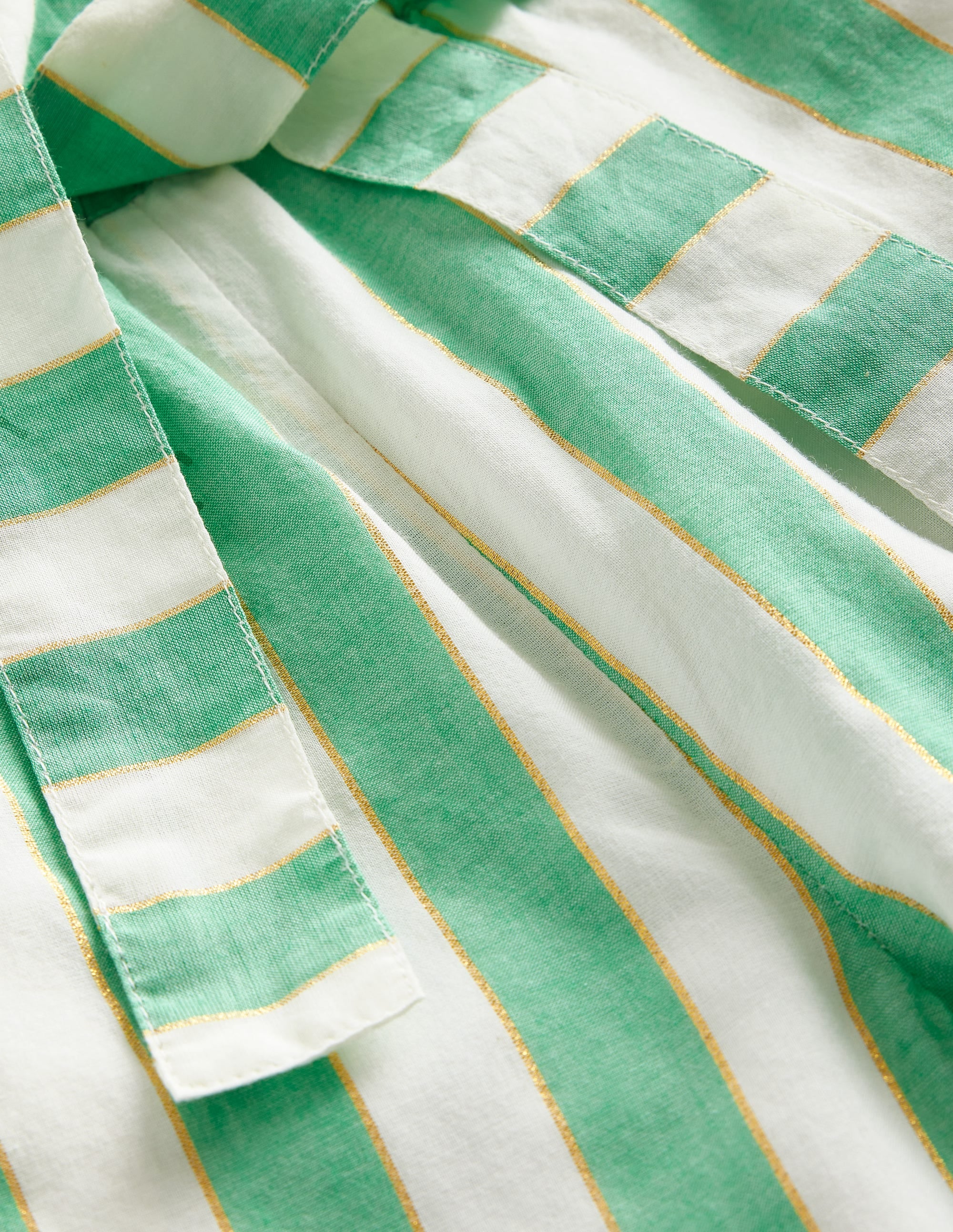 Printed Wide Leg Pants-Green Lurex Stripe - Image 3