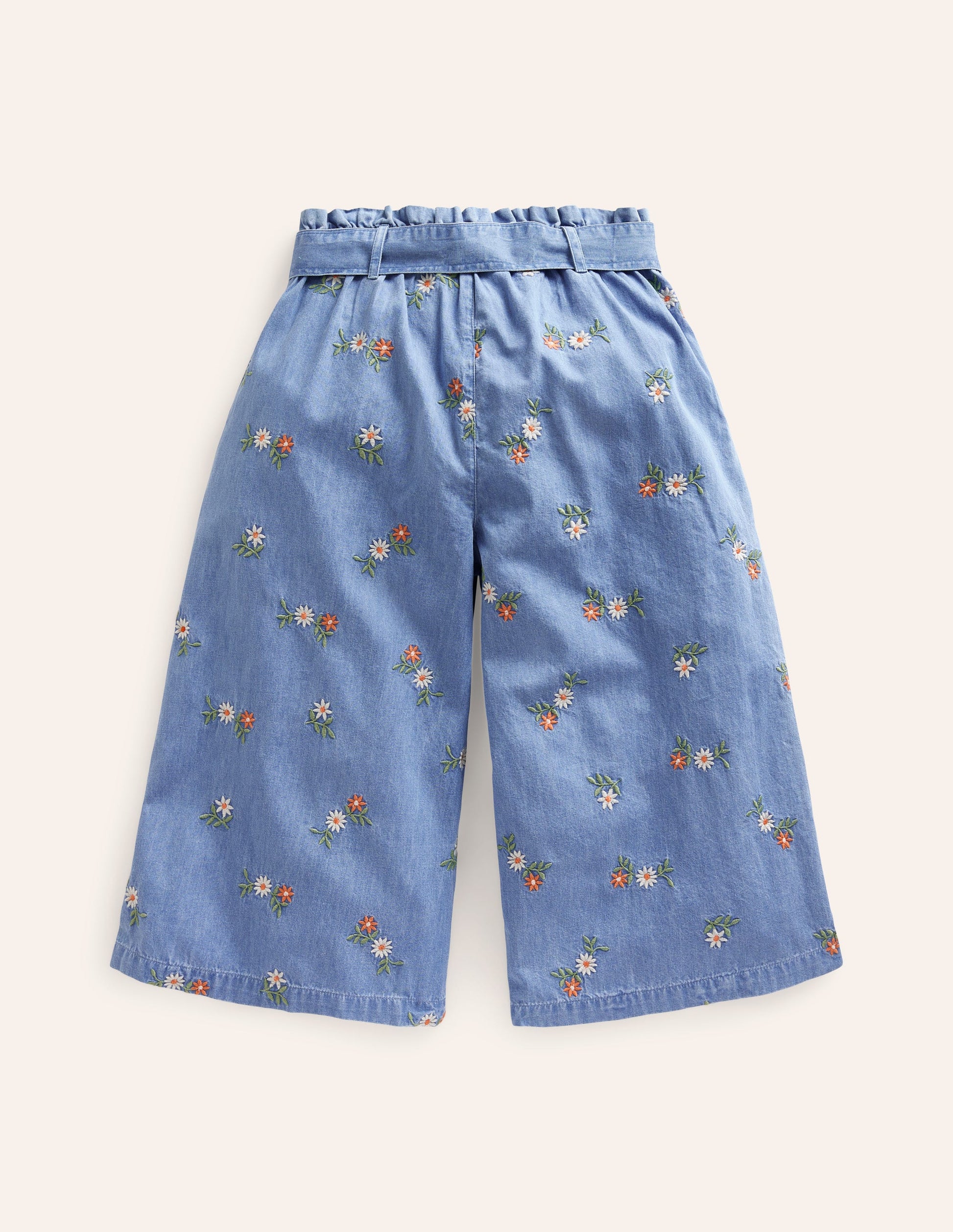 Printed Wide Leg Pants-Mid Vintage Embroidered-2